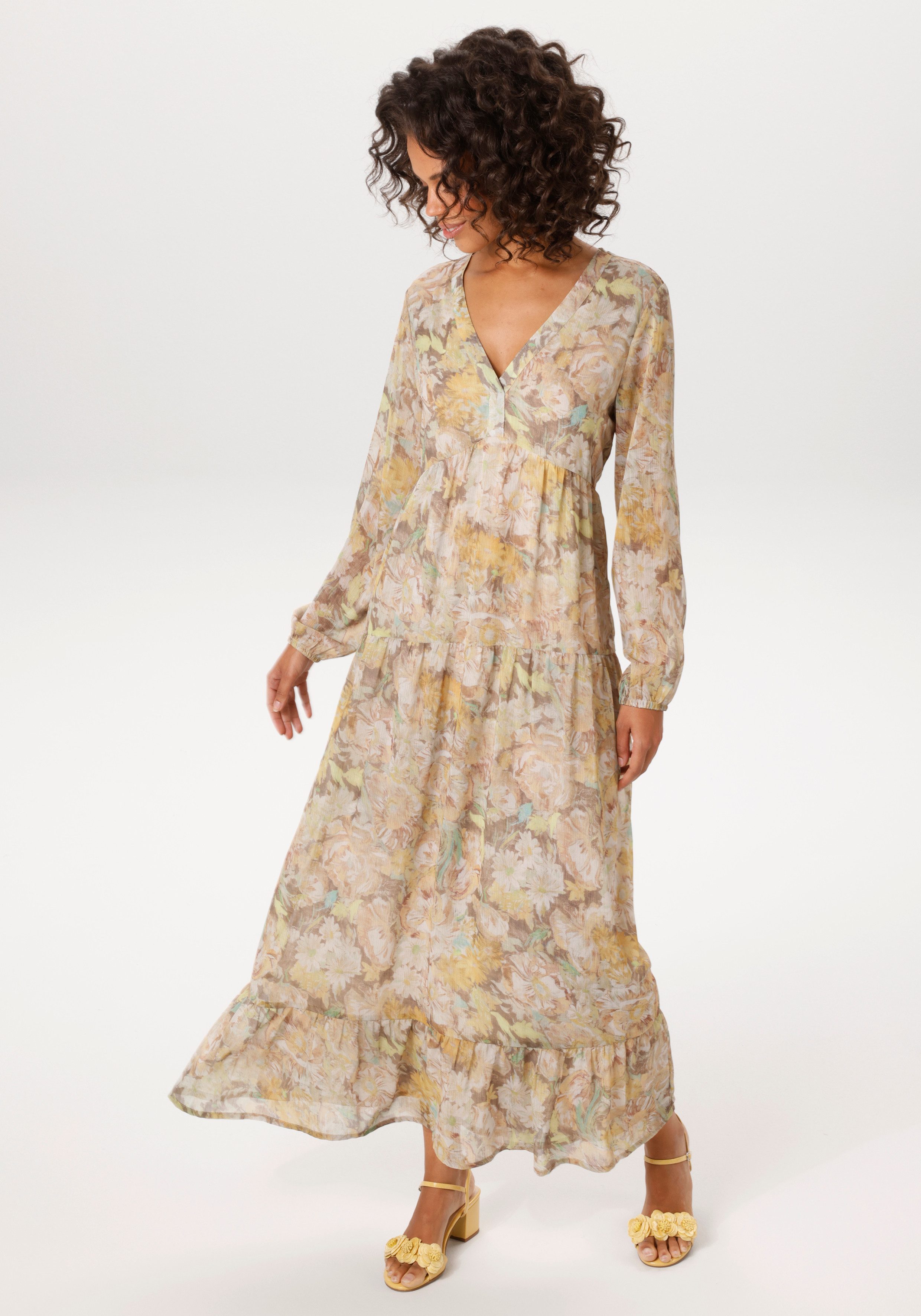 Aniston CASUAL Maxikleid mit pastellfarbenen Blumendruck - NEUE KOLLEKTION