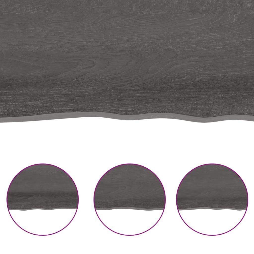 Eiche Massivholz St) Baumkante Tischplatte 100x40x2 cm (1 Behandelt furnicato