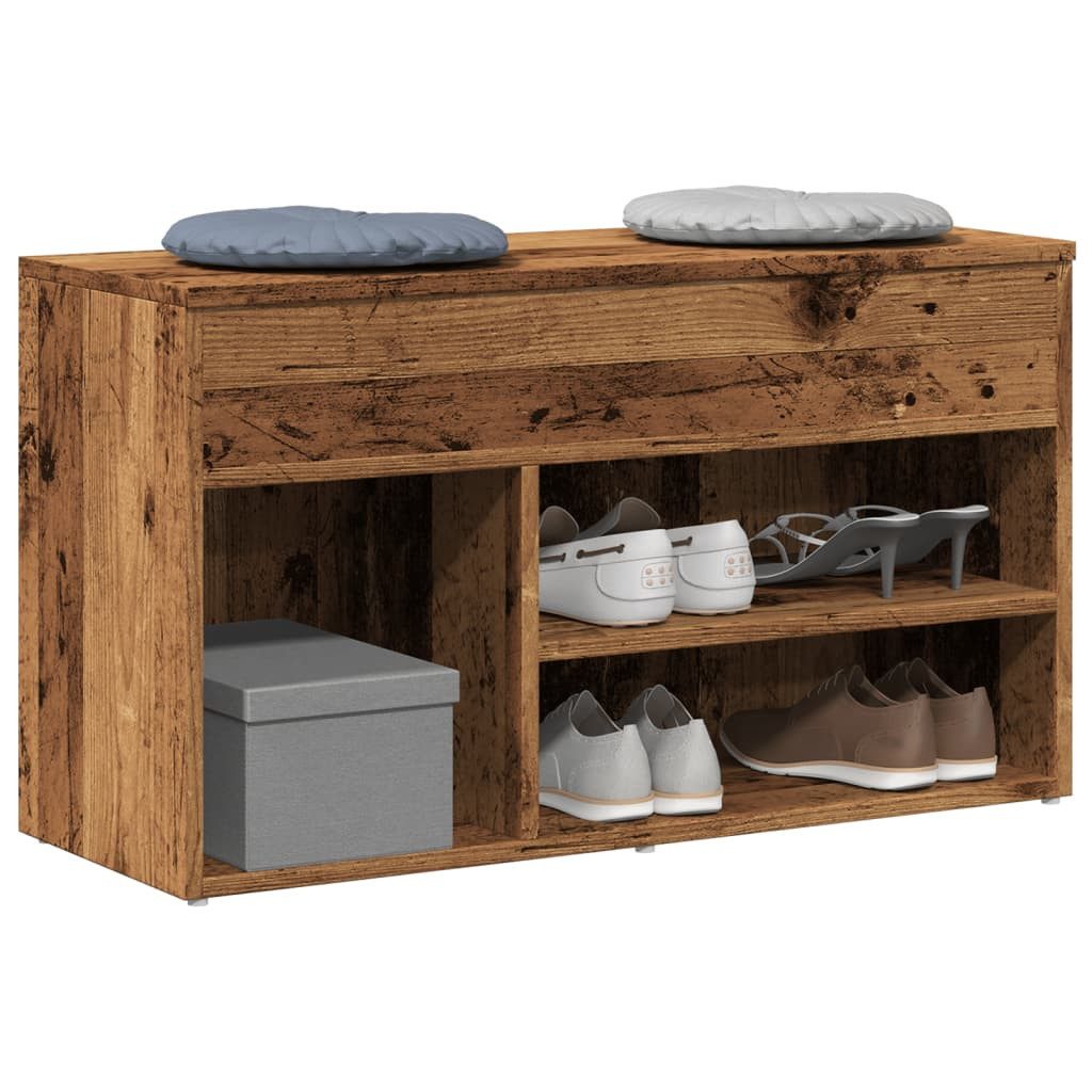 vidaXL Schuhschrank 80 x 30 x 45 cm Schuhbank Schuhregal Schuhschrank Altholz-Optik 80x30x