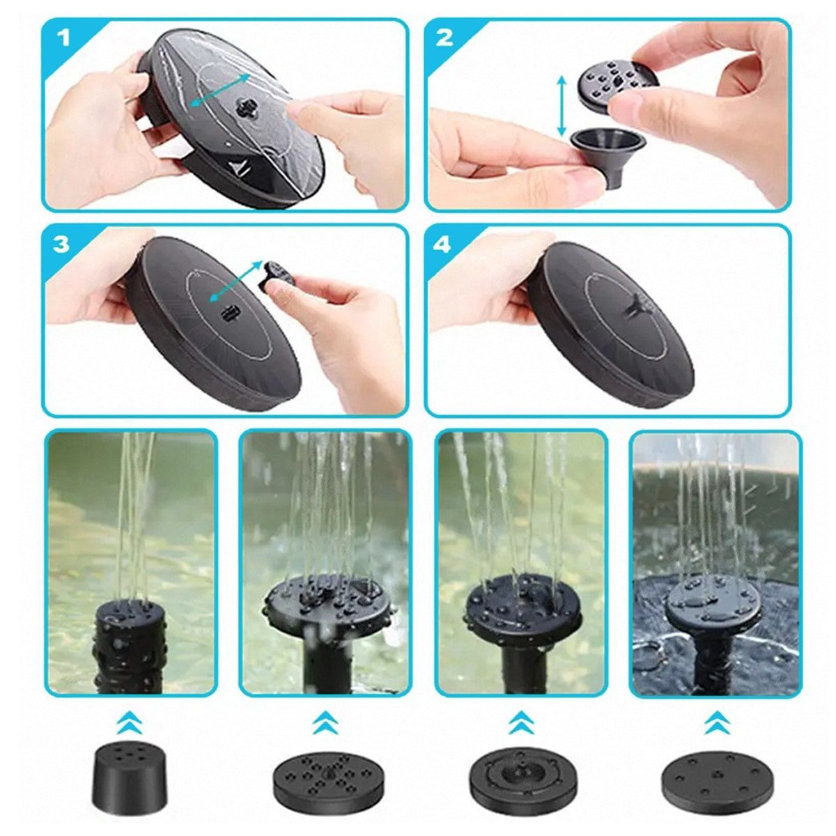 matches21 HOME & HOBBY Wasserspiel Solarbrunnen Wasser-Fontäne für draußen günstig online kaufen