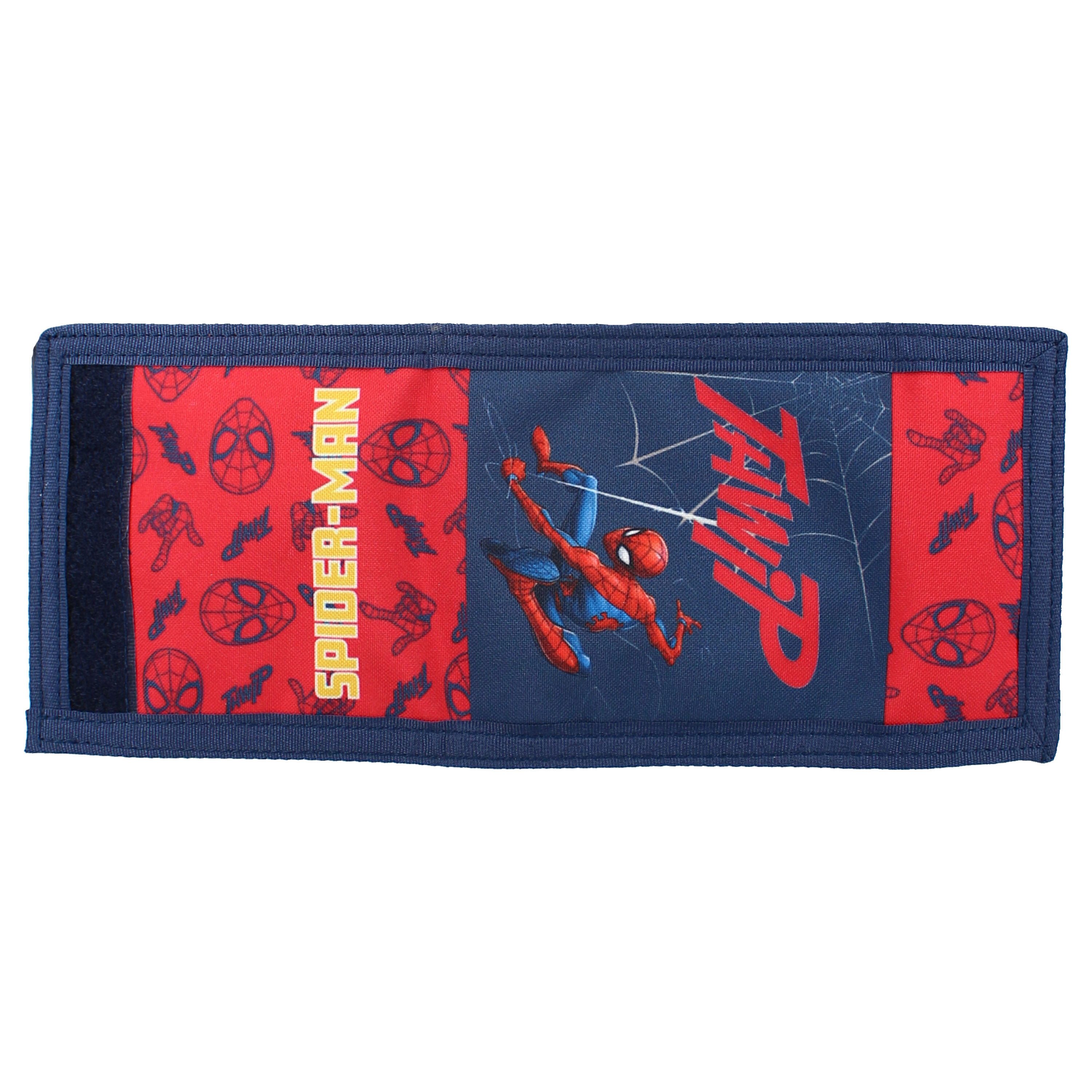 Spiderman Brieftasche Web Warriors Kinder Geldbörse Portemonnaie mit Klettverschluss 10 cm