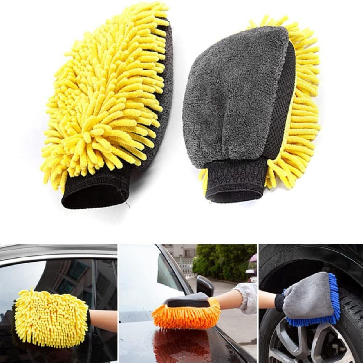 (1-tlg), Waschhandschuh 2 Autowaschhandschuhe Reinigen Reinigungshandschuhe,zum Stück von götäzer Dicke Autos