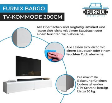 Furnix TV-Bank BARGO TV-Kommode Lowboard Schrank ohne LED freistehend, 4 Fächer, B200 x H34 x T32 cm, (2 x 100 cm)