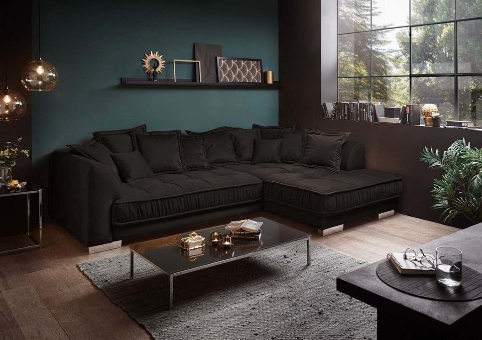 ED EXCITING DESIGN Ecksofa, Pascha Ecksofa 308x192 cm Couch Eckcouch Sofa  Braun-Grau (Espresso)