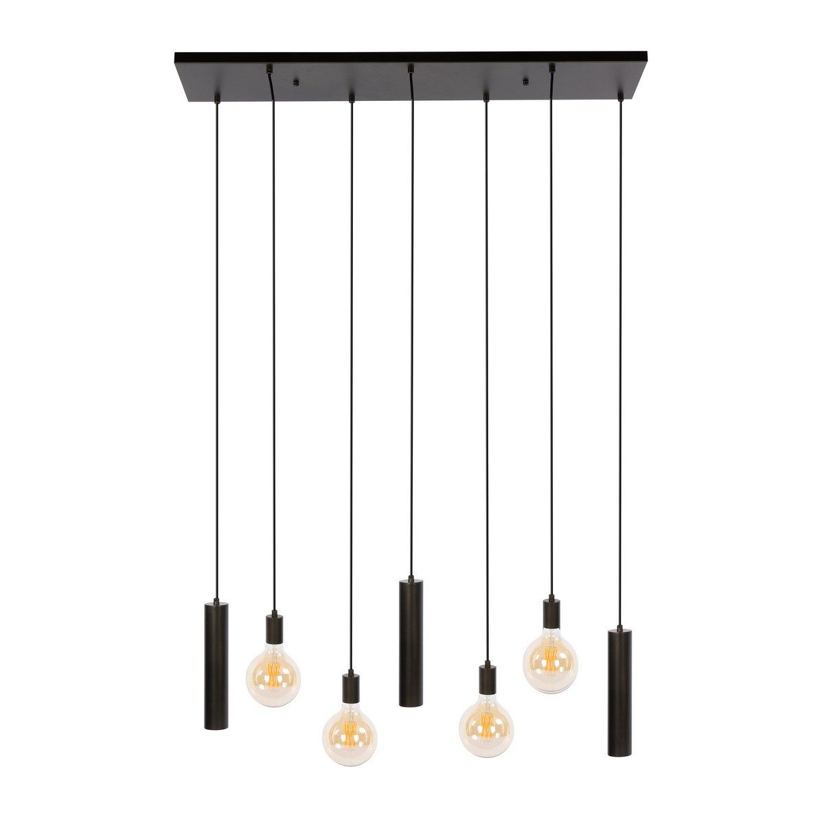 leven! Annekathrin Storkebaum Pendelleuchte Pendellampe Hängeleuchte LUMIO 7 flammig Metall 100 cm beige o. braun, ohne Leuchtmittel, Farbe wählbar, höhenverstellbar, ideal über dem Esstisch
