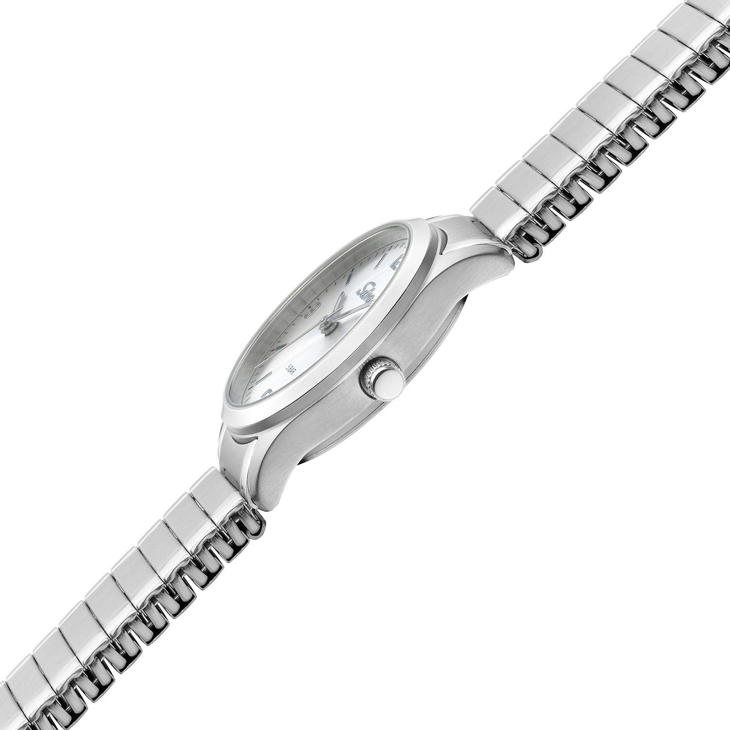 Quarz-Armbanduhr schwarz 27mm SELVA Technik Ø Quarzuhr Silber mit Selva Zugband, Zifferblatt