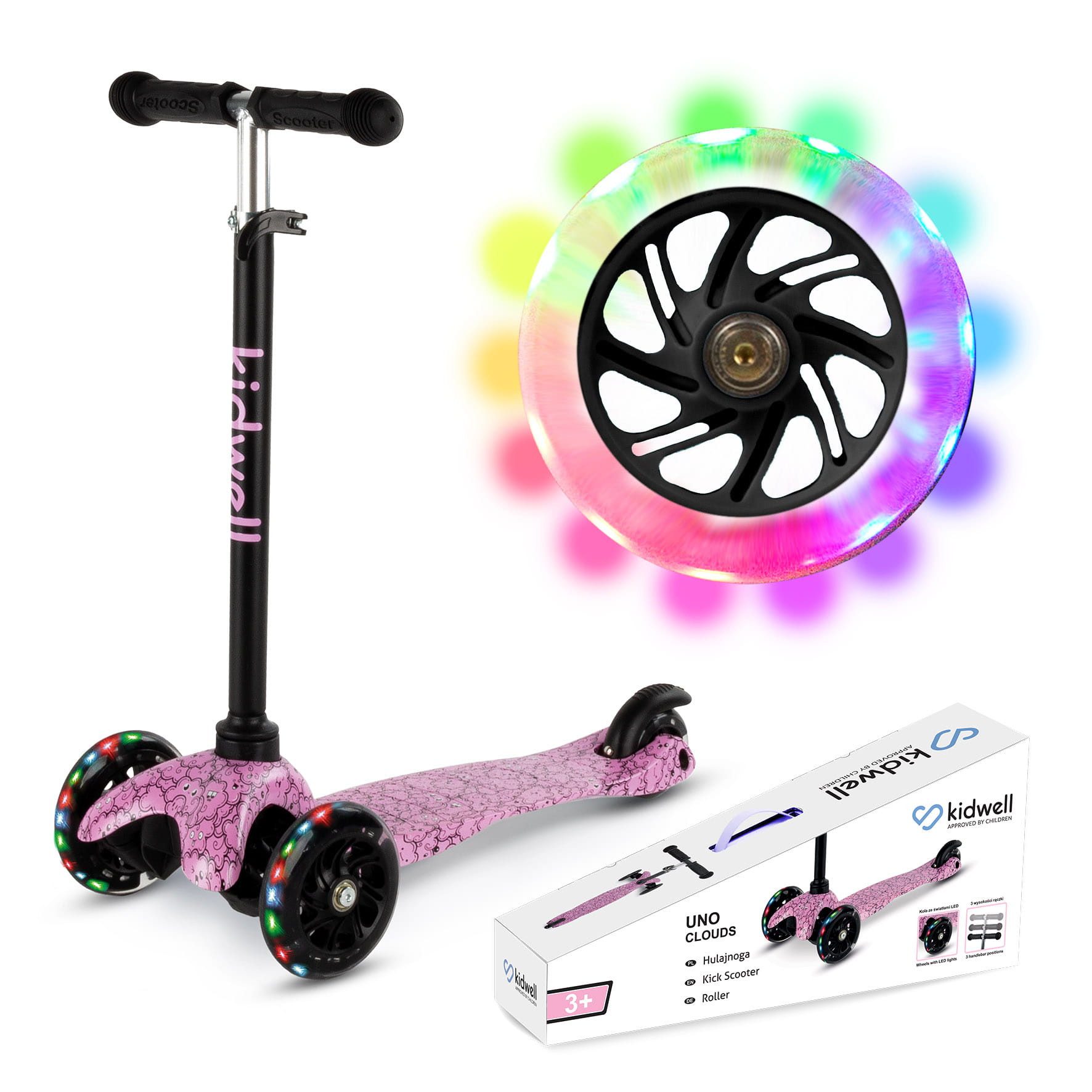 Dreiradscooter Kinderroller, Tretroller, Dreirad-Balance-Roller, Cityroller