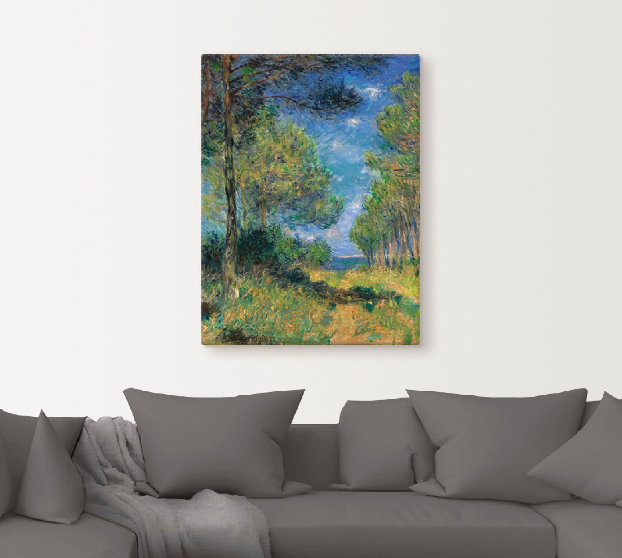 Artland Leinwandbild Nadelbäume in Varengeville. 1882, Wiesen & Bäume (1 St), auf Holzrahmen gespannt