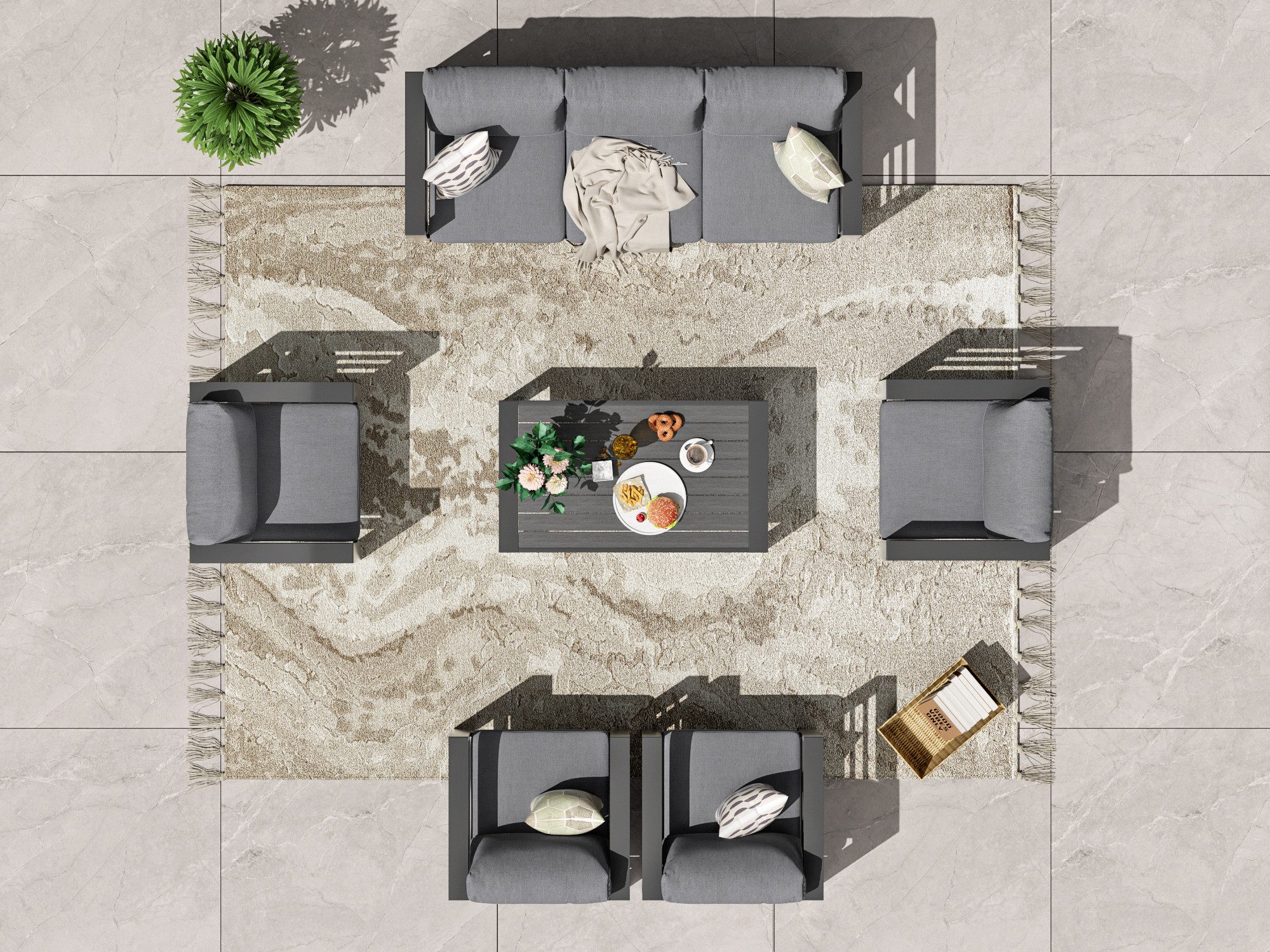 MeXo Gartenlounge-Set XXL Gartenmöbel Set Aluminium günstig online kaufen