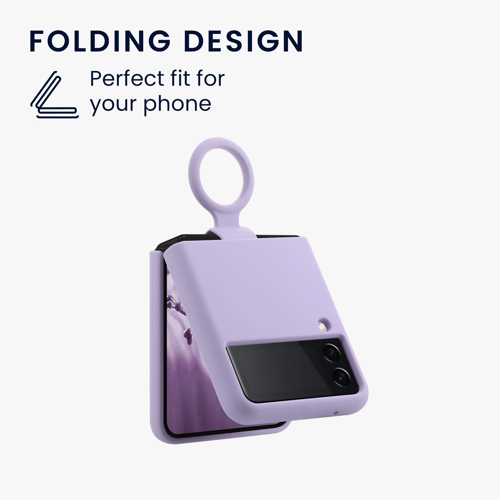 kwmobile Handyhülle Flip Soft Case für Samsung Galaxy Z Flip 3 5G, Silikon Hülle für Foldable Handy - Handyhülle in Lavendel