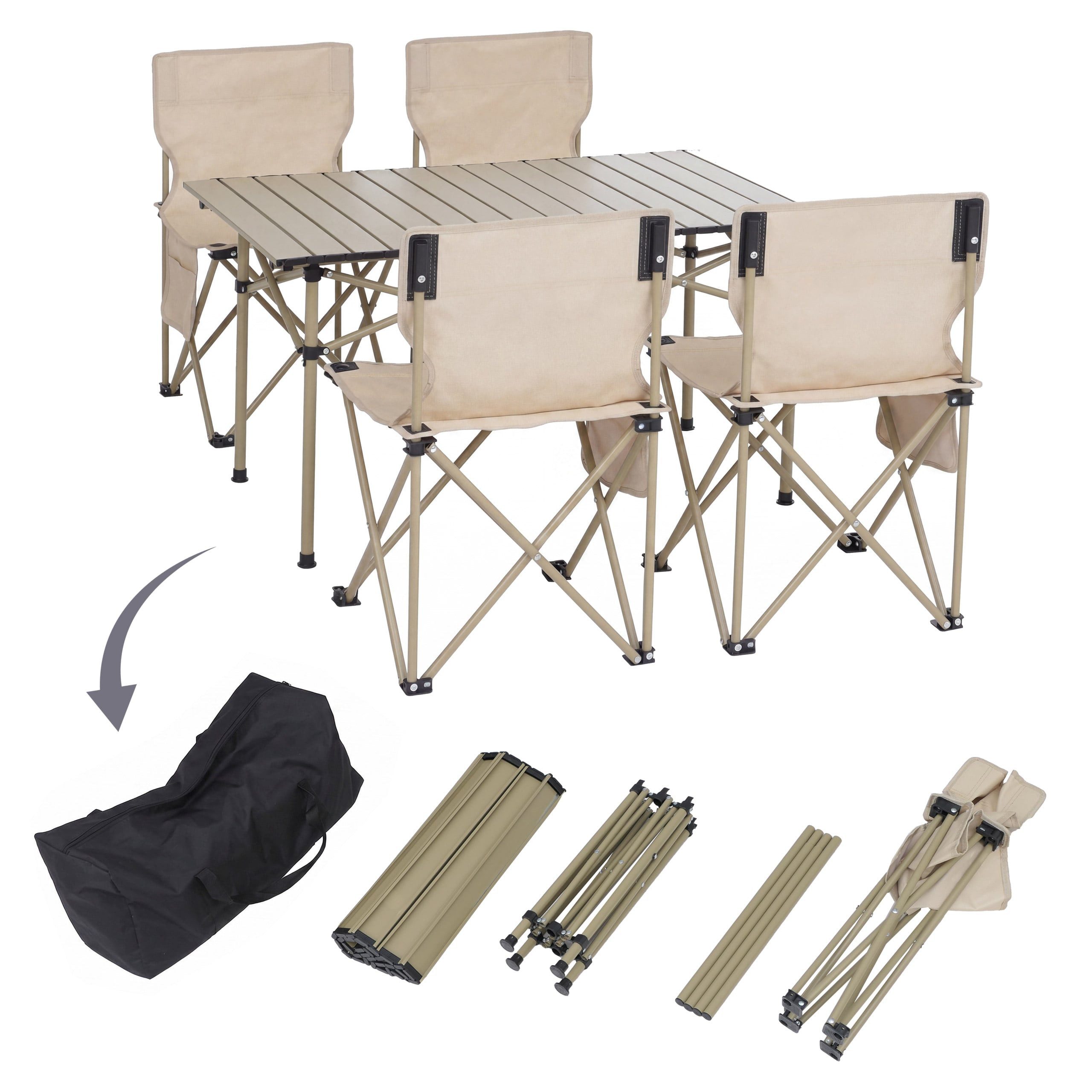 MCW Sitzgruppe MCW-Q39, (5-tlg), Integrierte Seitentasche am Stuhl