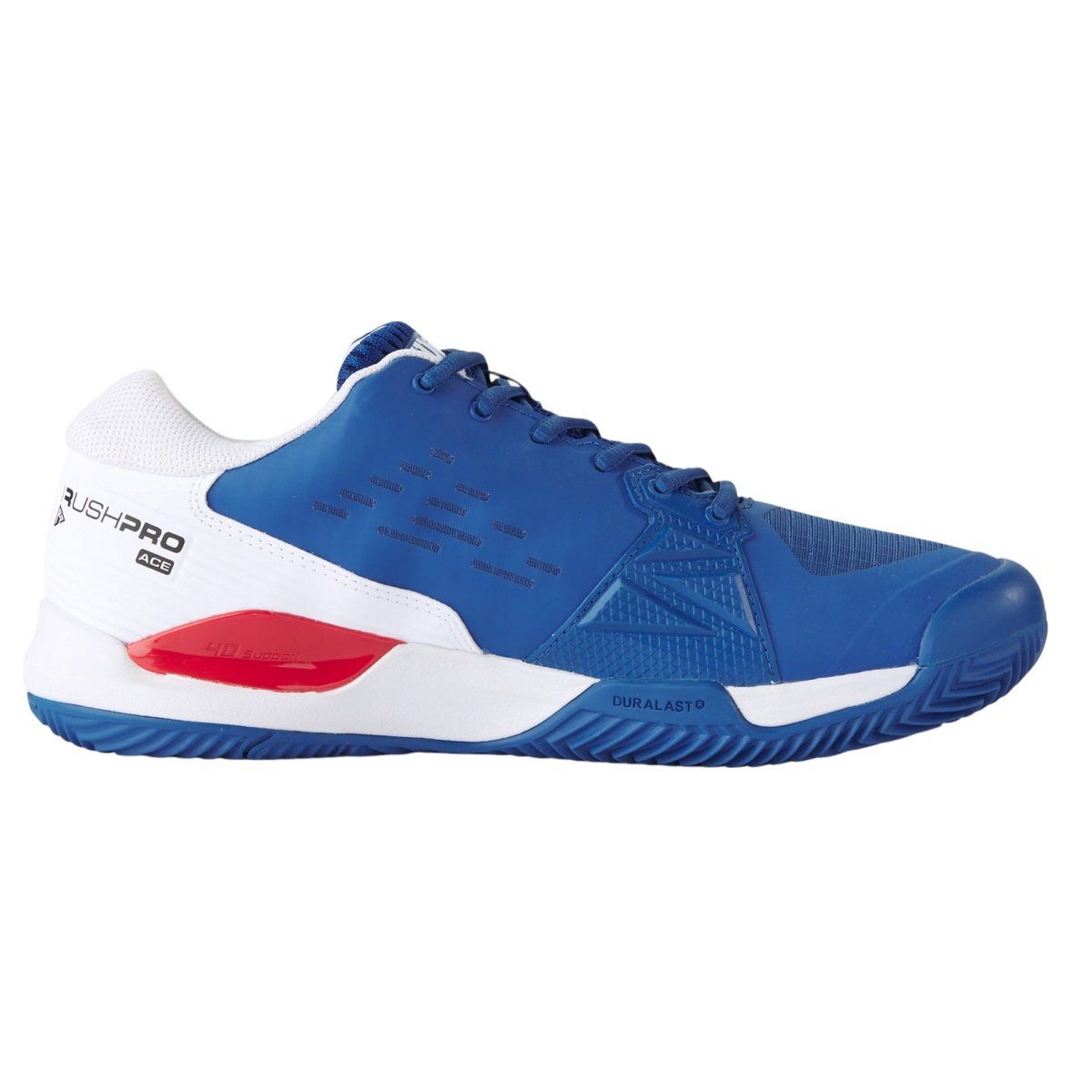 Wilson Rush Pro Ace Clay/Sandplatz (Stabilität, 2E/weit) 2025 blau/weiss Tennisschuh