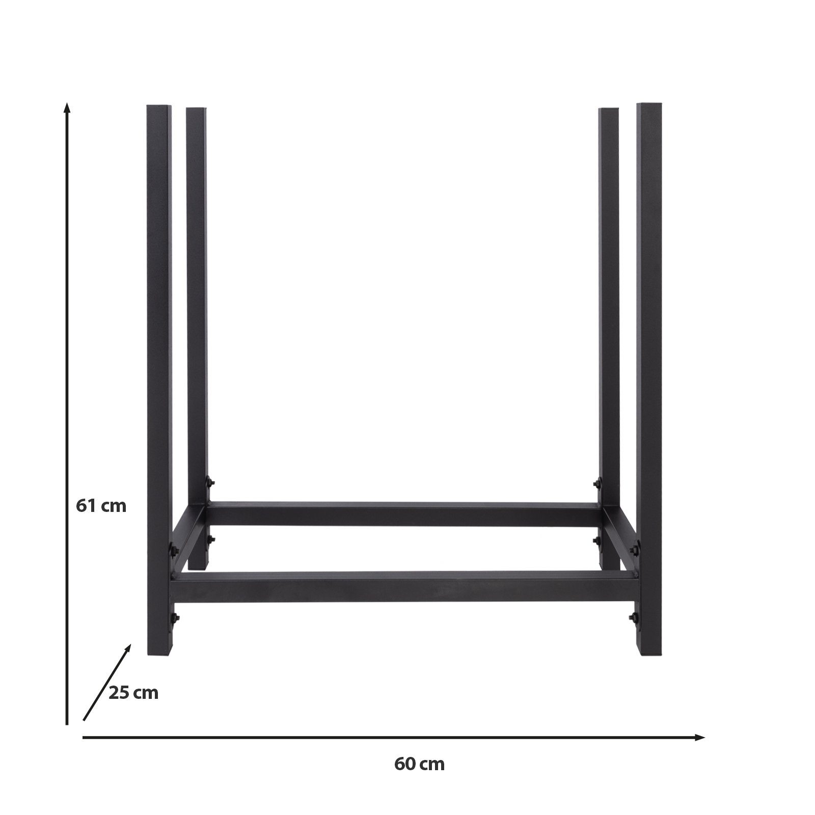 Feuerfest Kubus BxTxH:60x25x61 Ameria, cm, Kaminholzregal