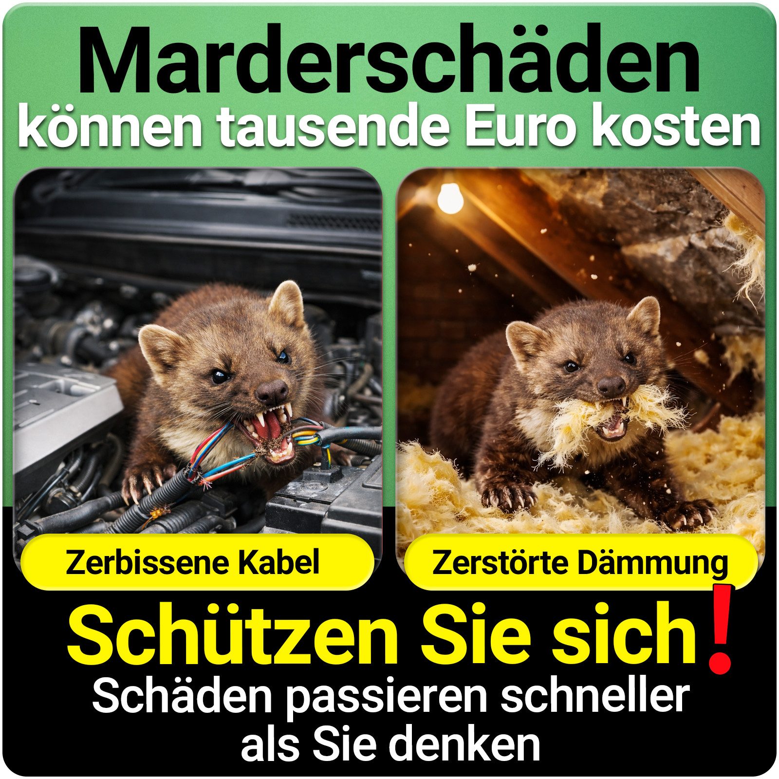 HEIMWERT Marderspray Marderspray Marder Stopp Spray, Wirkt sofort mit Langzeitformel- Hochwirksamer Marderschreck