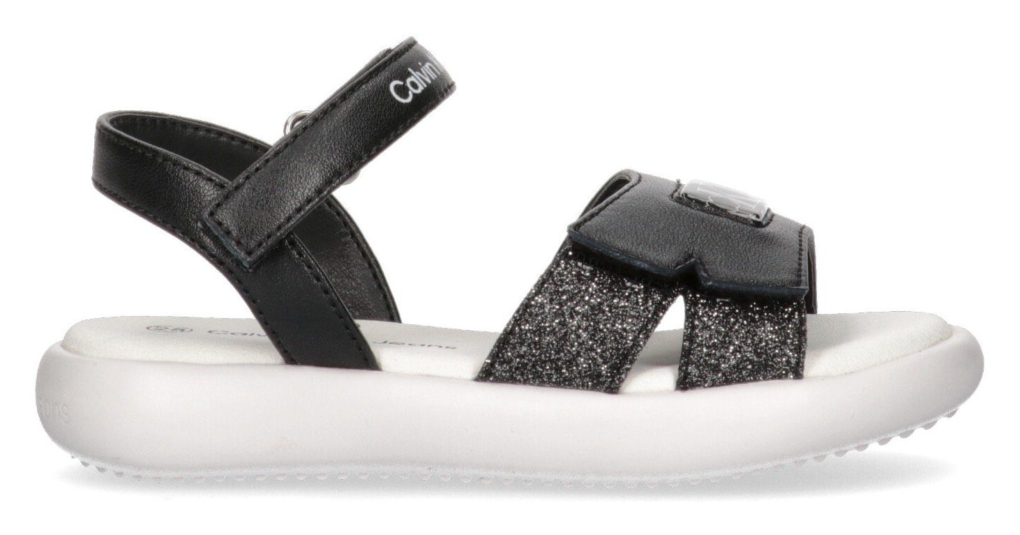 Calvin Klein Jeans Sandale mit Glitter schwarz | Riemchensandalen