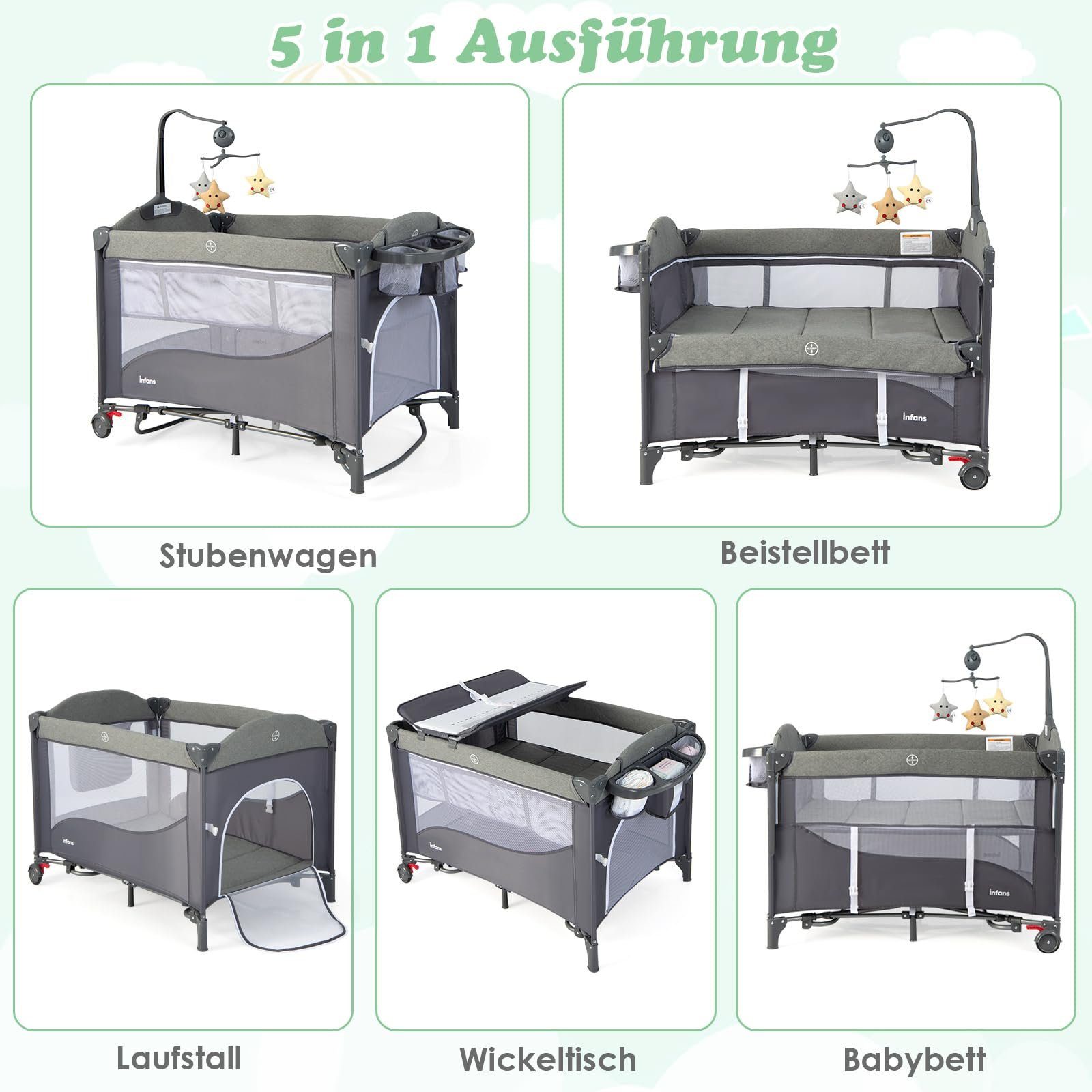 COSTWAY Beistellbett 5 in 1 Reisebett, günstig online kaufen