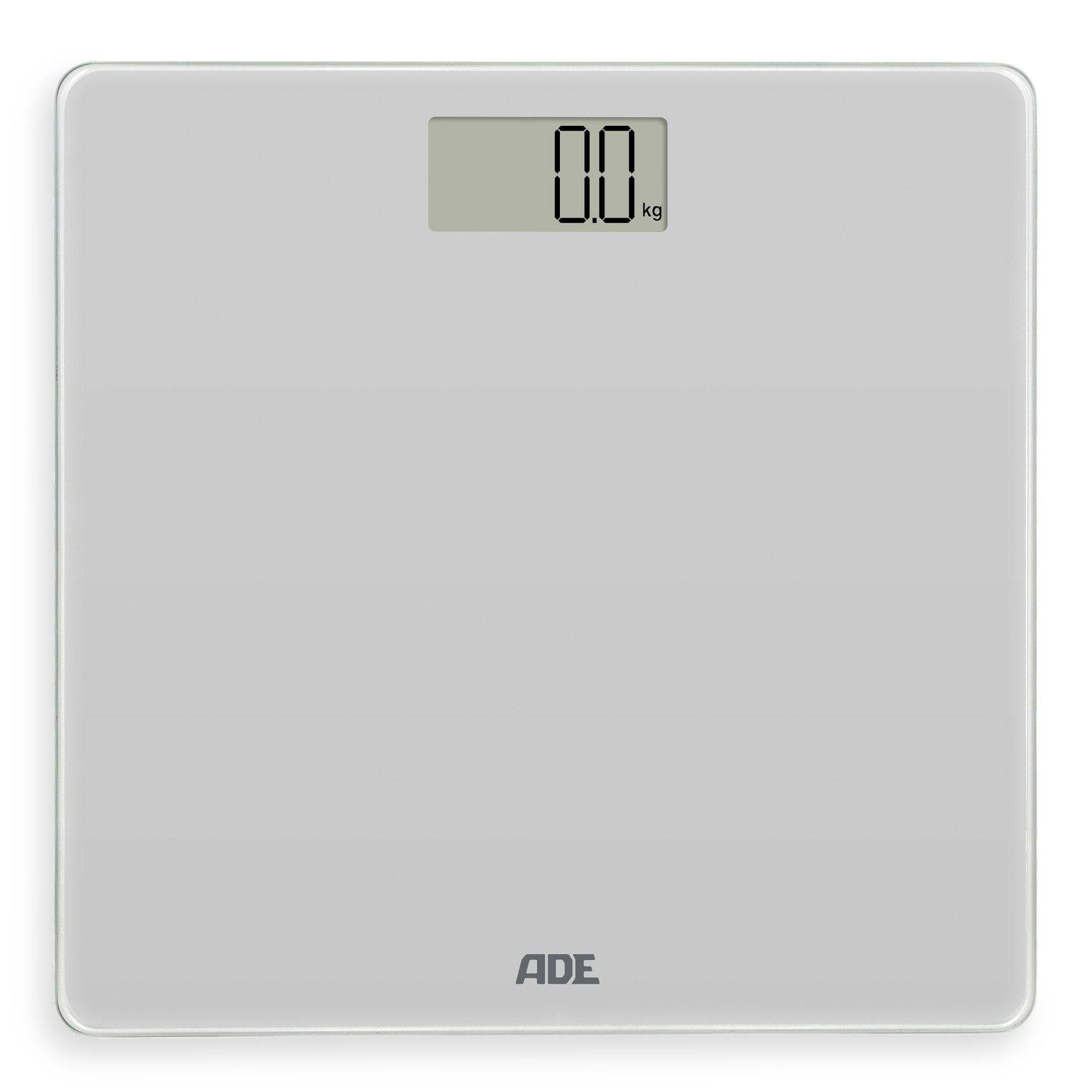 ADE Personenwaage Digitale Körperwaage mit großem LED Display, Wiegefläche aus gehärtetem Sicherheitsglas mit Tragkraft bis 180kg