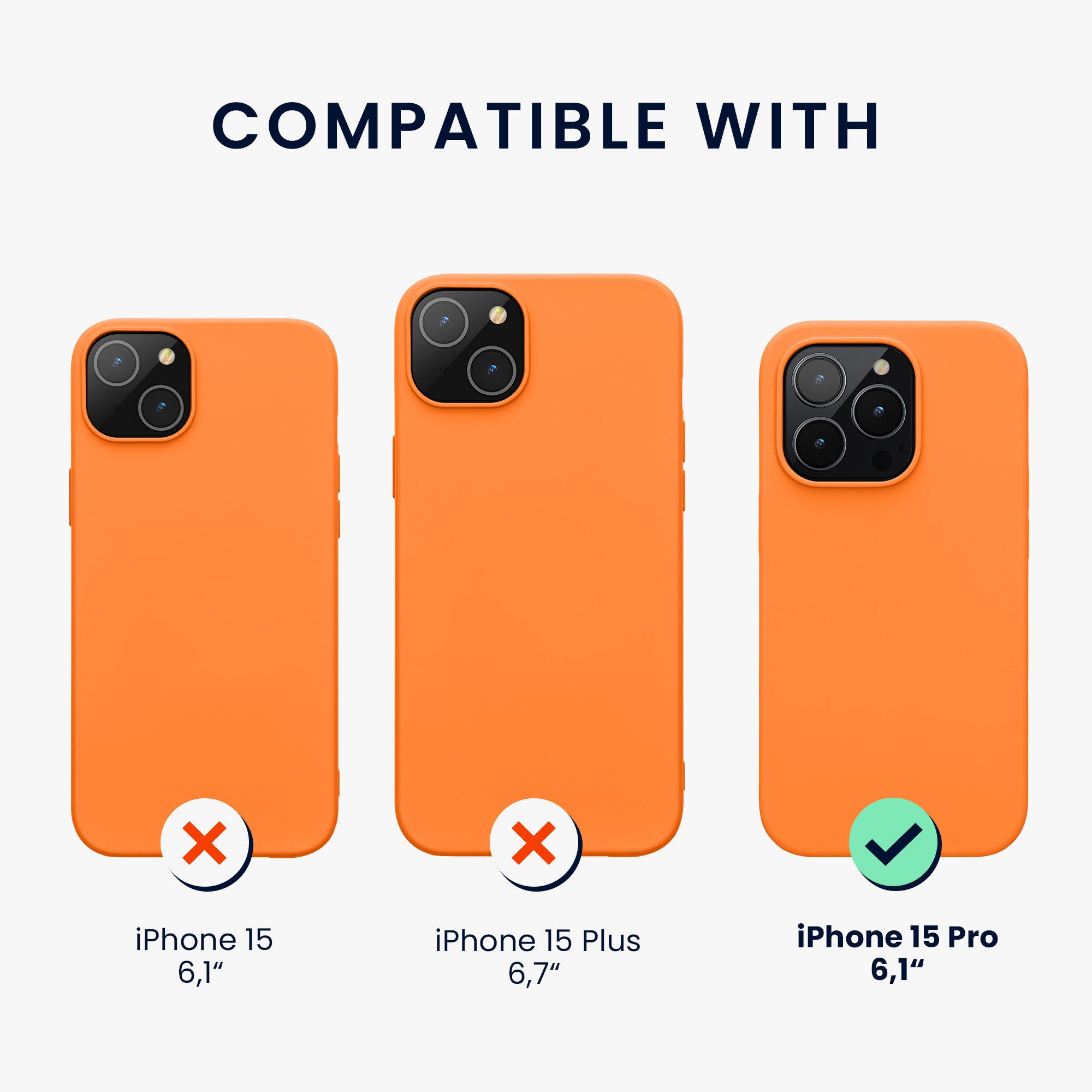 kwmobile Handyhülle Hülle für Apple iPhone 15 Pro, Hülle Silikon gummiert - Handyhülle - Handy Case Cover