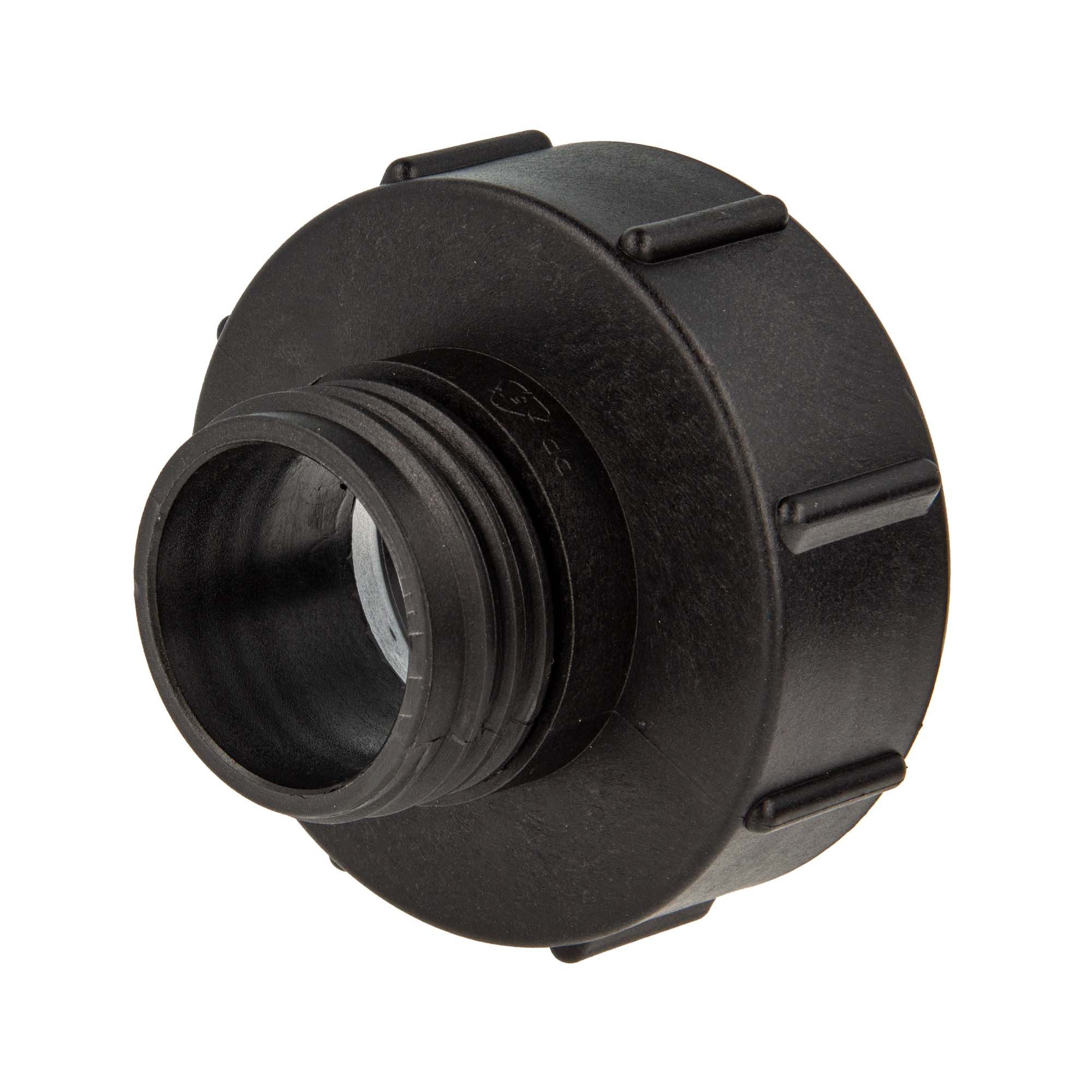 tecuro Bewässerungssystem IBC Adapter mit Grobgewinde S100 x 8 auf Außengewinde S60 x 6, HDPE