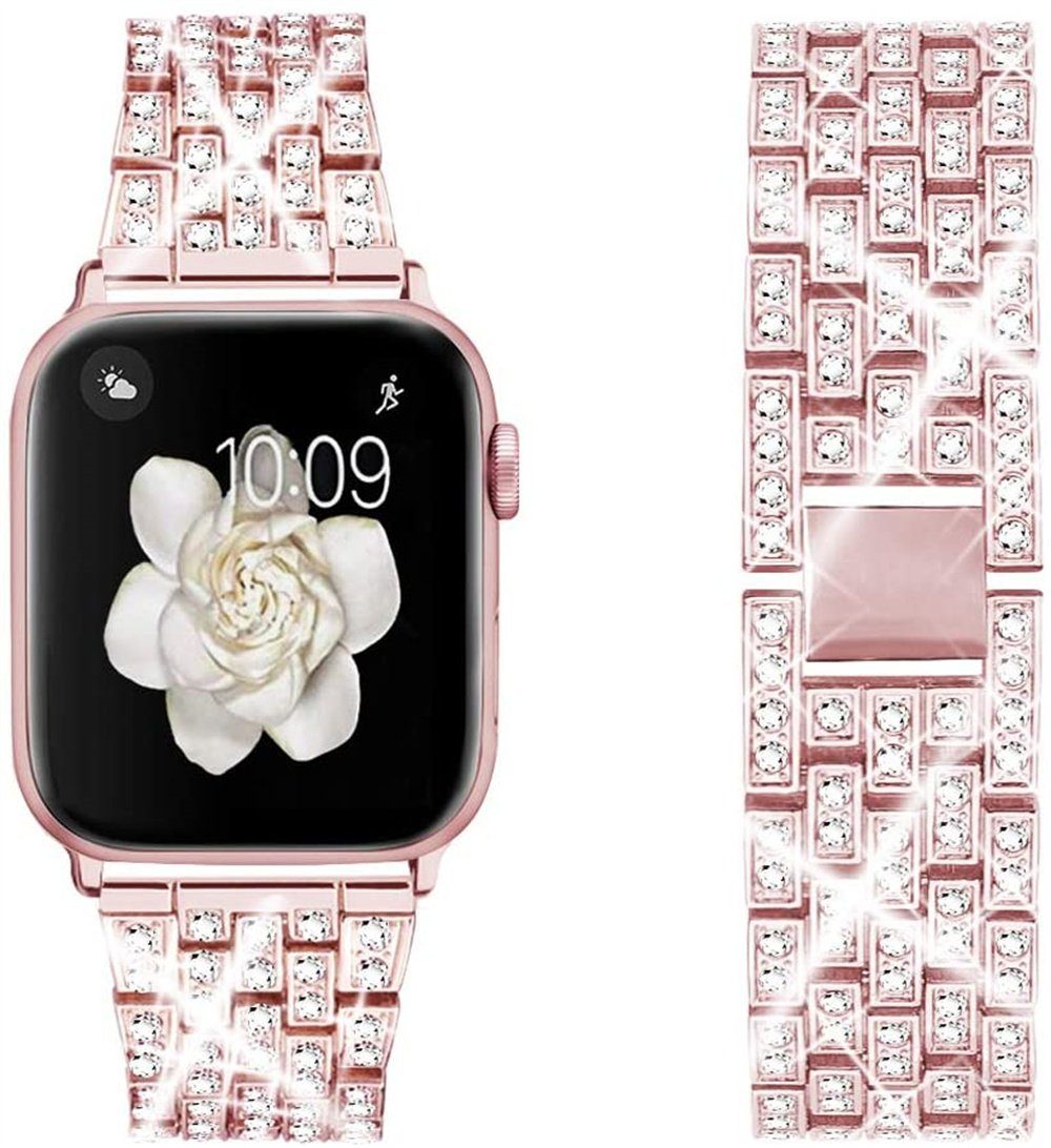 ELEKIN Smartwatch-Armband kompatibel mit Apple Watch Armband für iWatch Serie 7/6/5/4/SE/3/2/1 rose pink