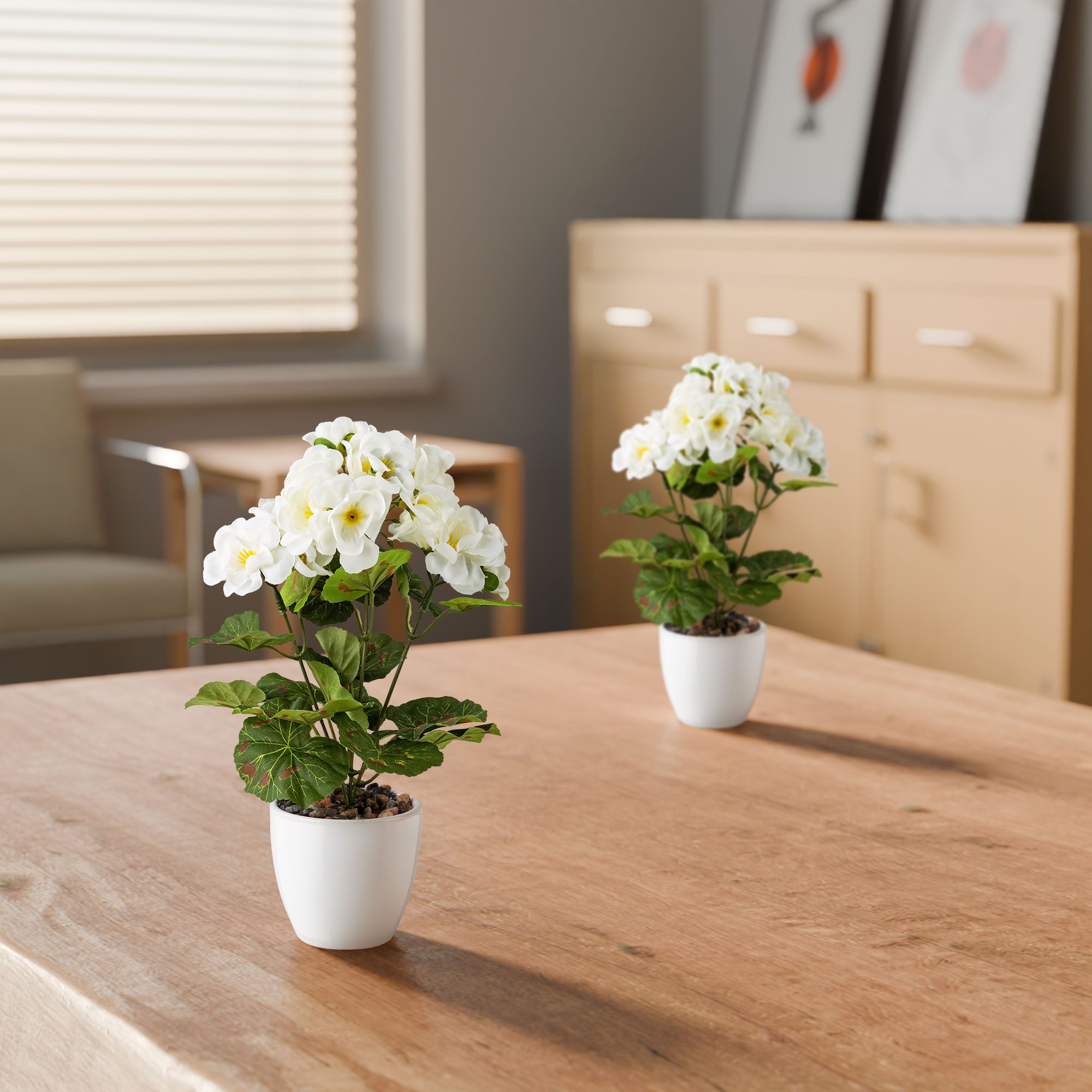 Kunstblume Kunstblumen im Topf, Künstliche Blumen wie echt, Deko Blumen Geranie, Kamelie, Orchidee, Azalee, Veilchen, PASCH, Hochwertiger Keramiktopf