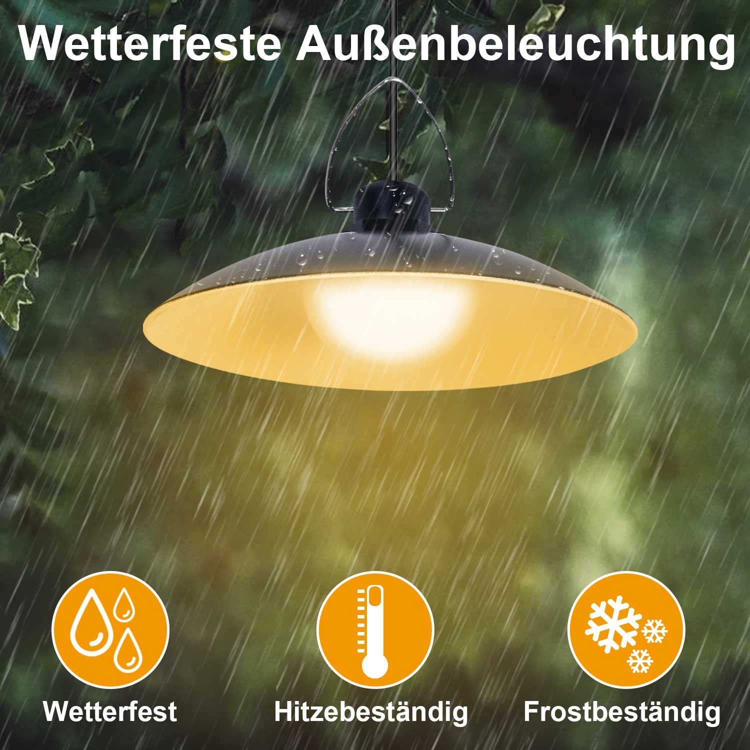 MUPOO LED Solarleuchte Solar Solarlampen,3.2m Wasserdicht, Außen Deckenleuchte,Garten Veranda Hängelampen Warmweiß 1/2/3/4 IP65 Wasserdicht, Vordertür Terrassen,Garage Kabel,IP65 Balkon Kopf