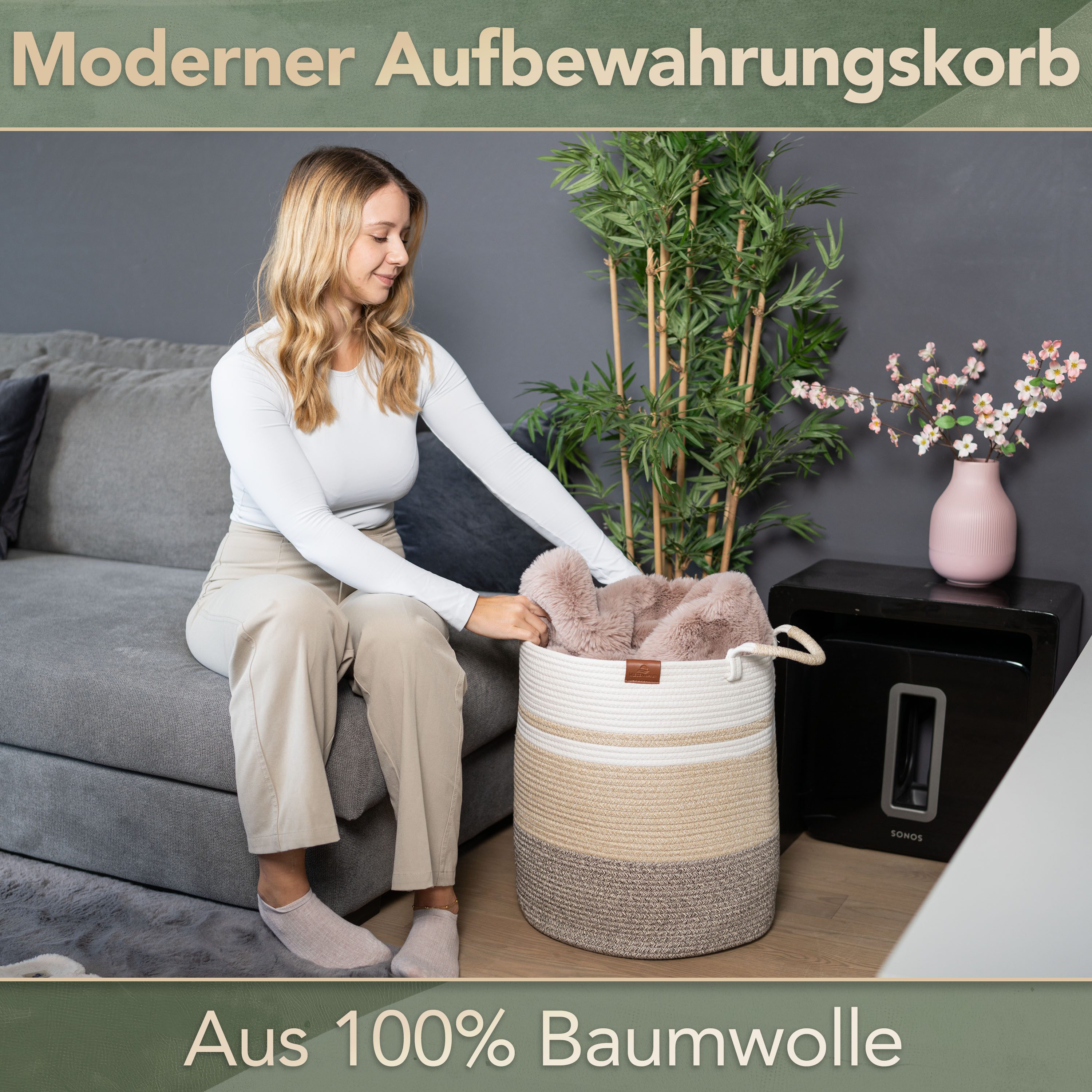 WIESEN.design Wäschekorb EMILIA Ø41xH46 cm 61L, günstig online kaufen