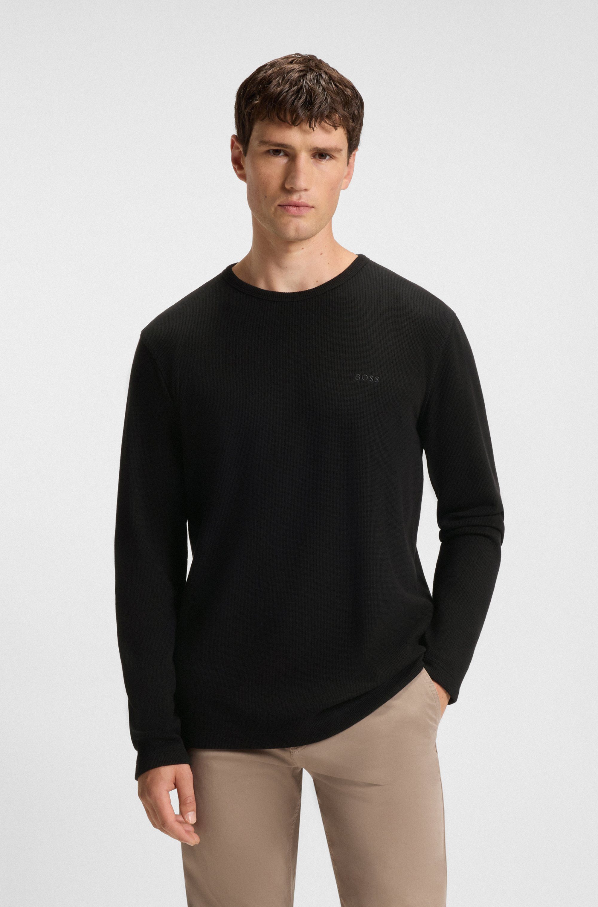 BOSS ORANGE Langarmshirt Tempesto mit BOSS-Stickerei günstig online kaufen