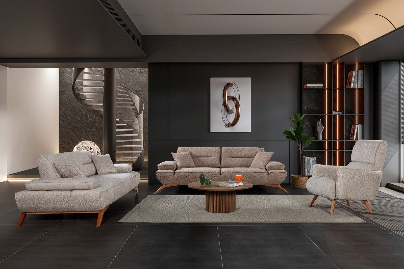 Nobelaa Sofa Sitzgruppe/Sofa Set - Wohnzimmergarnitur "Acantha" 3+3+1+1