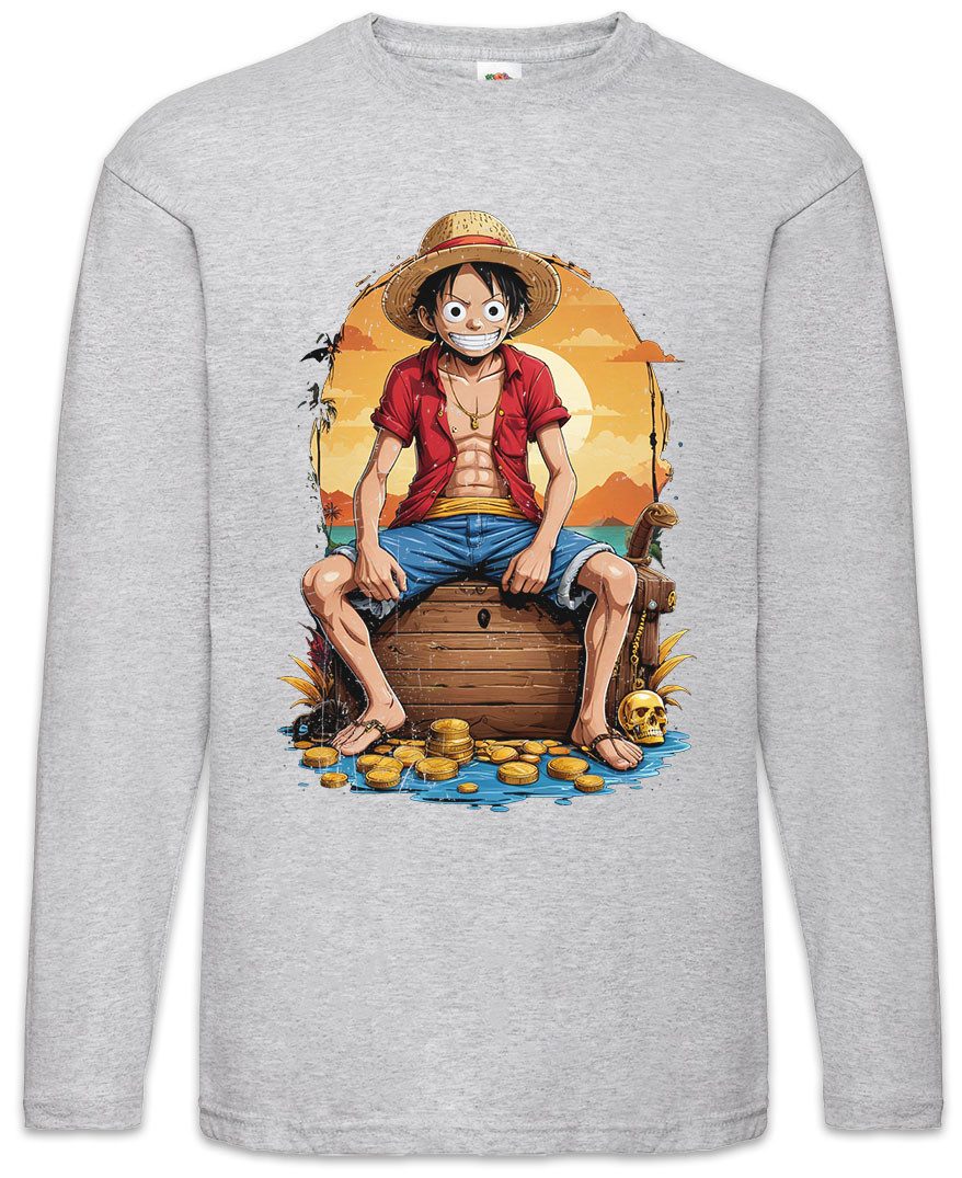 Langarmshirt Monkey Smile Ruffy Langarm T-Shirt One Pirate Adventure Anime Piece D