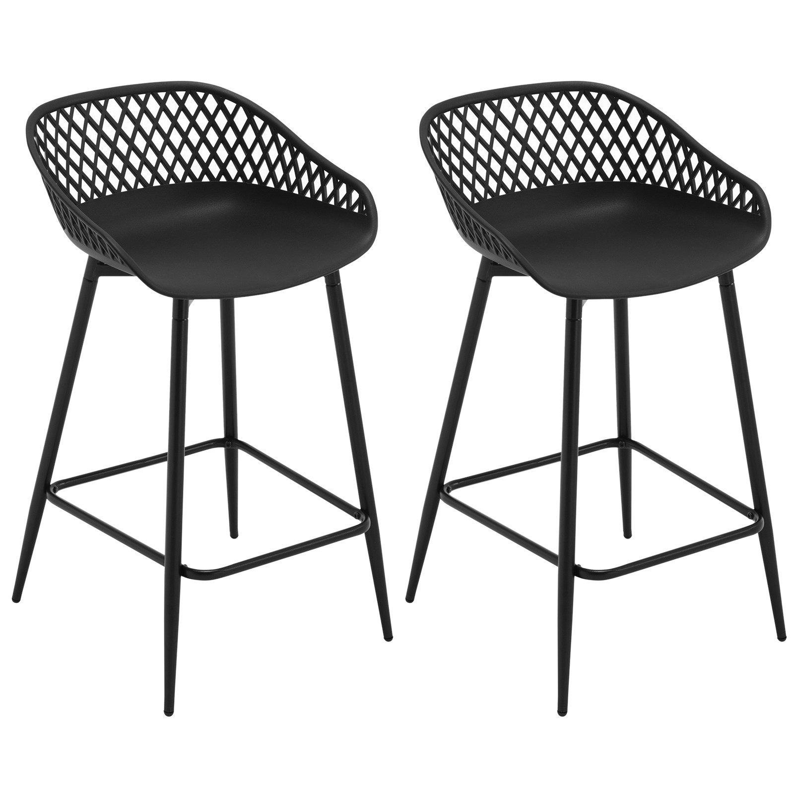 Woltu Barhocker (2 St), mit Metallbeinen, aus PP-Kunststoff, Outdoor Bar Terrasse