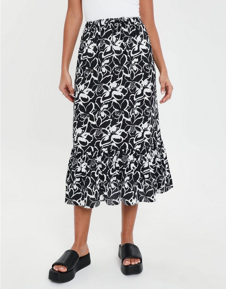 Threadbare Midirock THB Midi Skirt Frill Rain