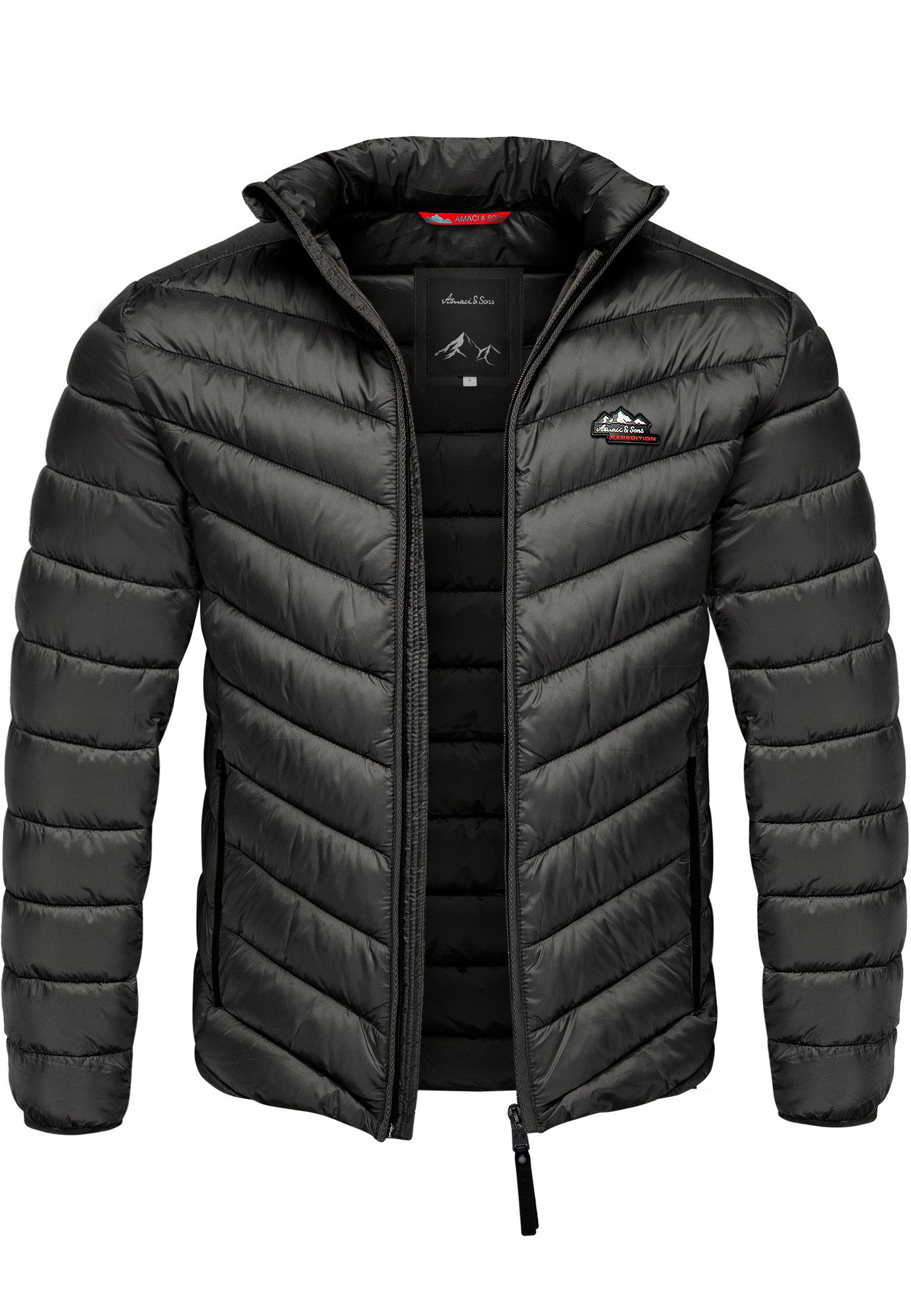 Amaci&Sons Steppjacke RYE Steppjacke Herren Männer Outdoor Basic Patch Jacke Herbst Winter Steppjacke