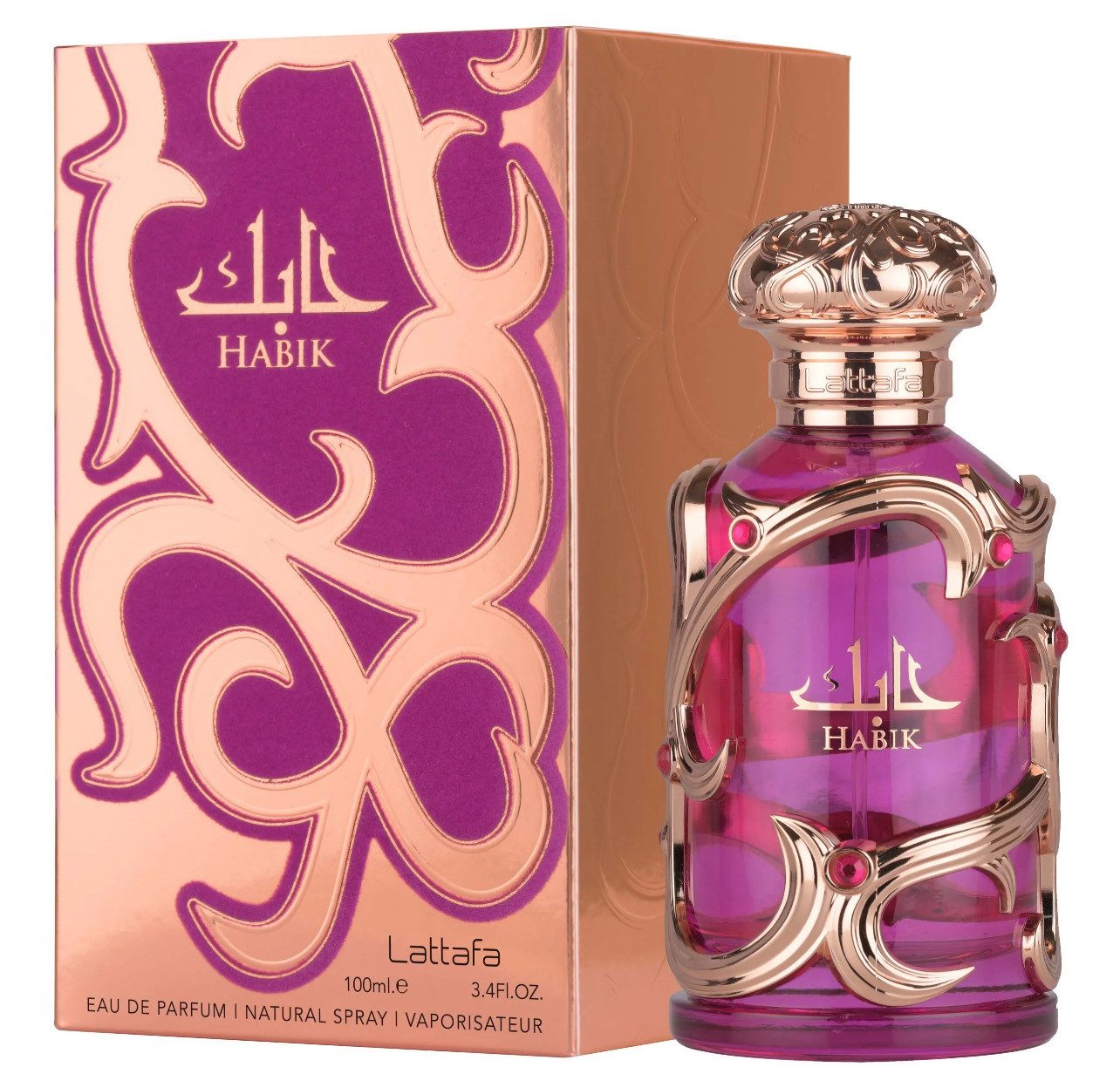 Lattafa Eau de Parfum Habik Women, Damenduft 100 ml, Made in U.A.E, Harmonische Balance, Angenehme Haltbarkeit, 100% Original