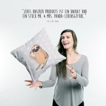 Mr. & Mrs. Panda Dekokissen Faultier Vogel zeigen - Grau Pastell - Geschenk, Faultier Geschenk, K