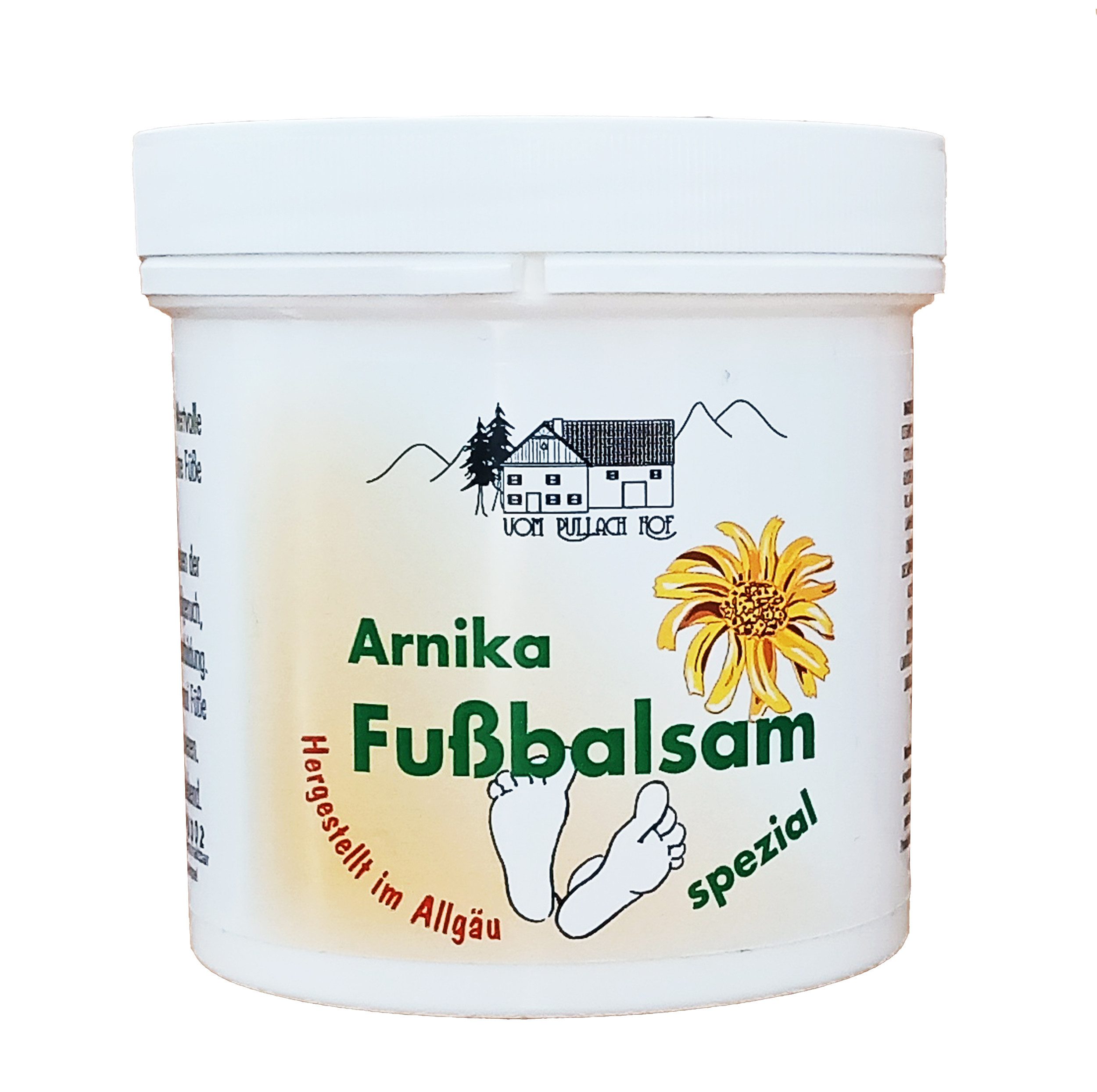 vom Pullach Hof Fußcreme Fuß BALSAM 250ml mit Arnika Fußbalsam Fußcreme Fußmassage Fußpflege 68, massage Creme Pflege Fußpflegebalsam Fußbalsam Creme Kampfer Menthol