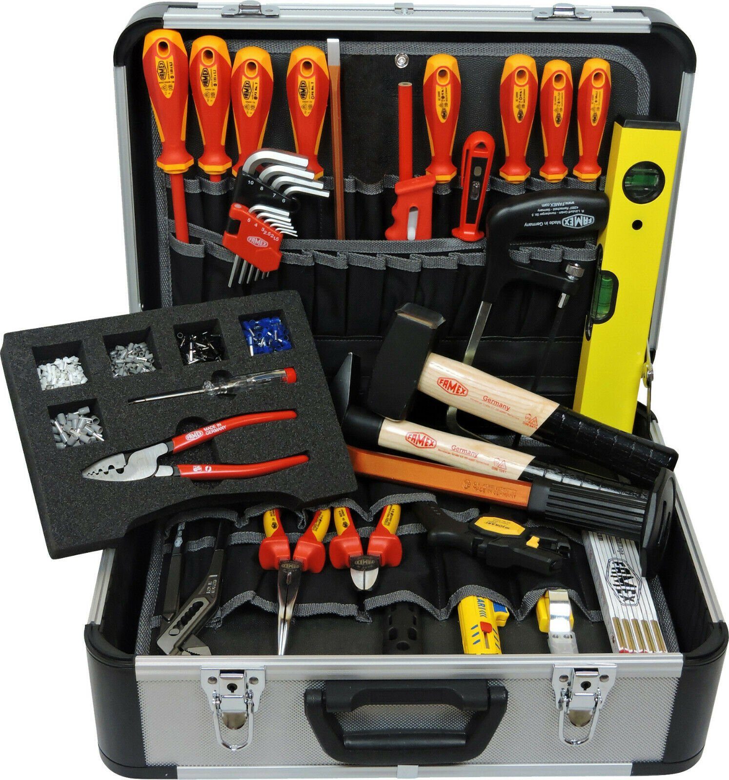 FAMEX Werkzeugset »436-10 Elektriker Werkzeugkoffer mit Werkzeug Set -  Profi Werkzeugkiste gefüllt - Top Qualität«, (Werkzeugkoffer, 35-St),  High-End Qualität online kaufen | OTTO