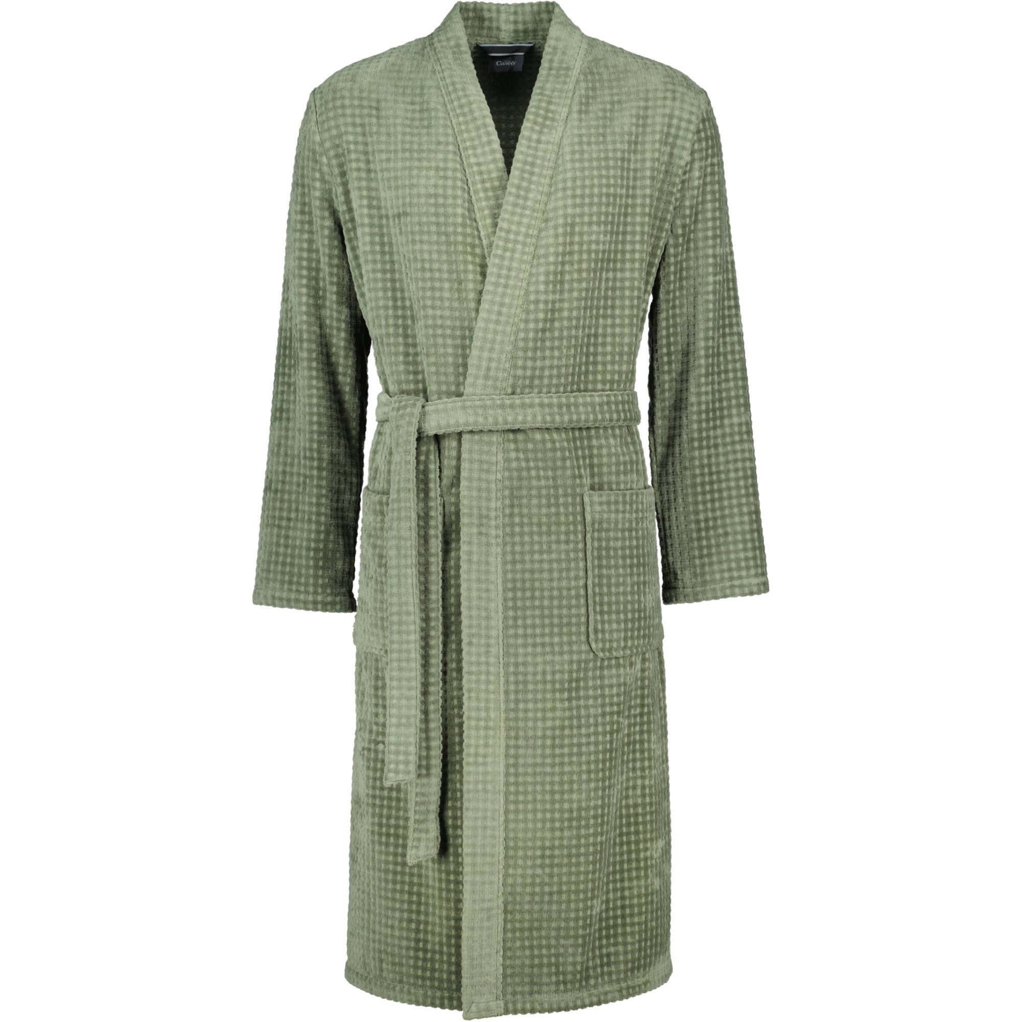 Cawö Herrenbademantel Waffelpique 5508 Kimono Frottier, Kimono, 100% Baumwolle