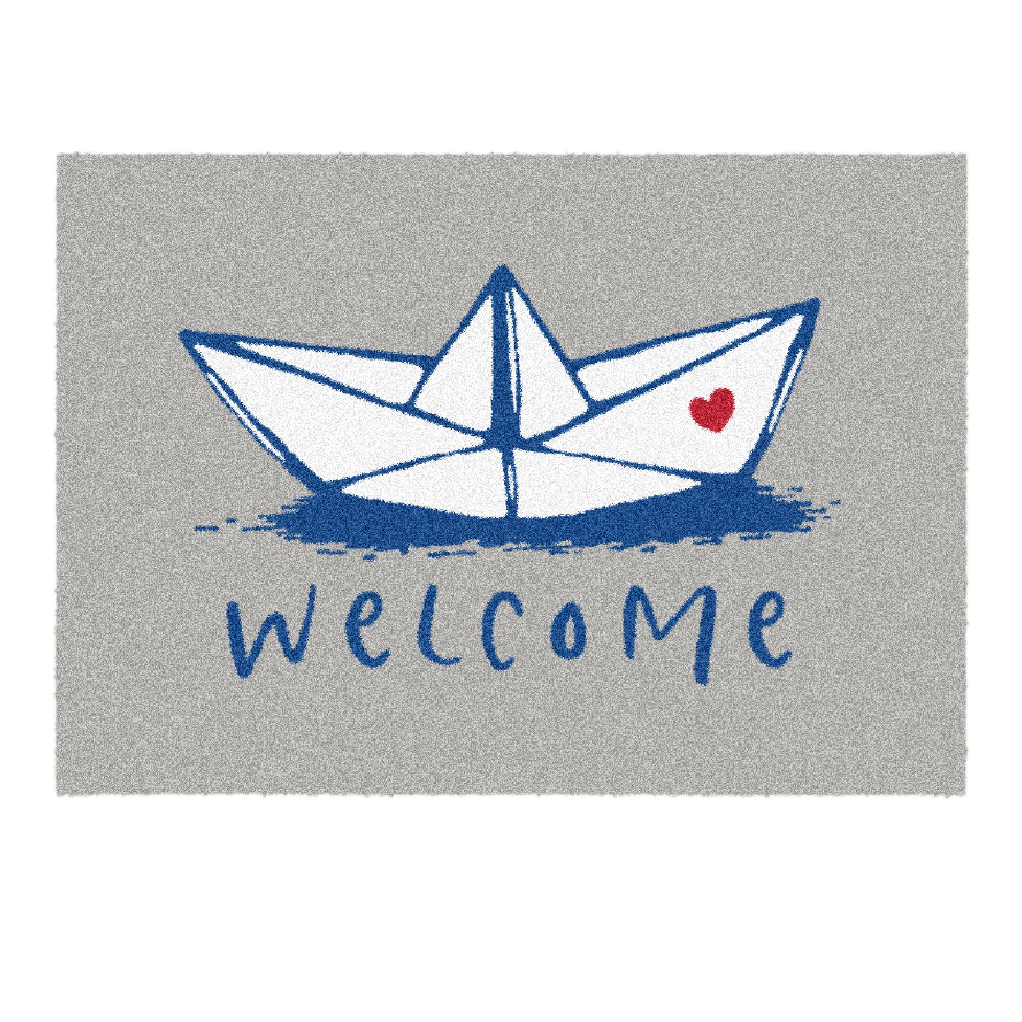 akzente Fußmatte Feel Feel-Paper Boat, Rechteckig, Höhe: 6 mm, 50x70 cm, Polyester, Latex, rutschfest, saugfähig, Schmutzfänger