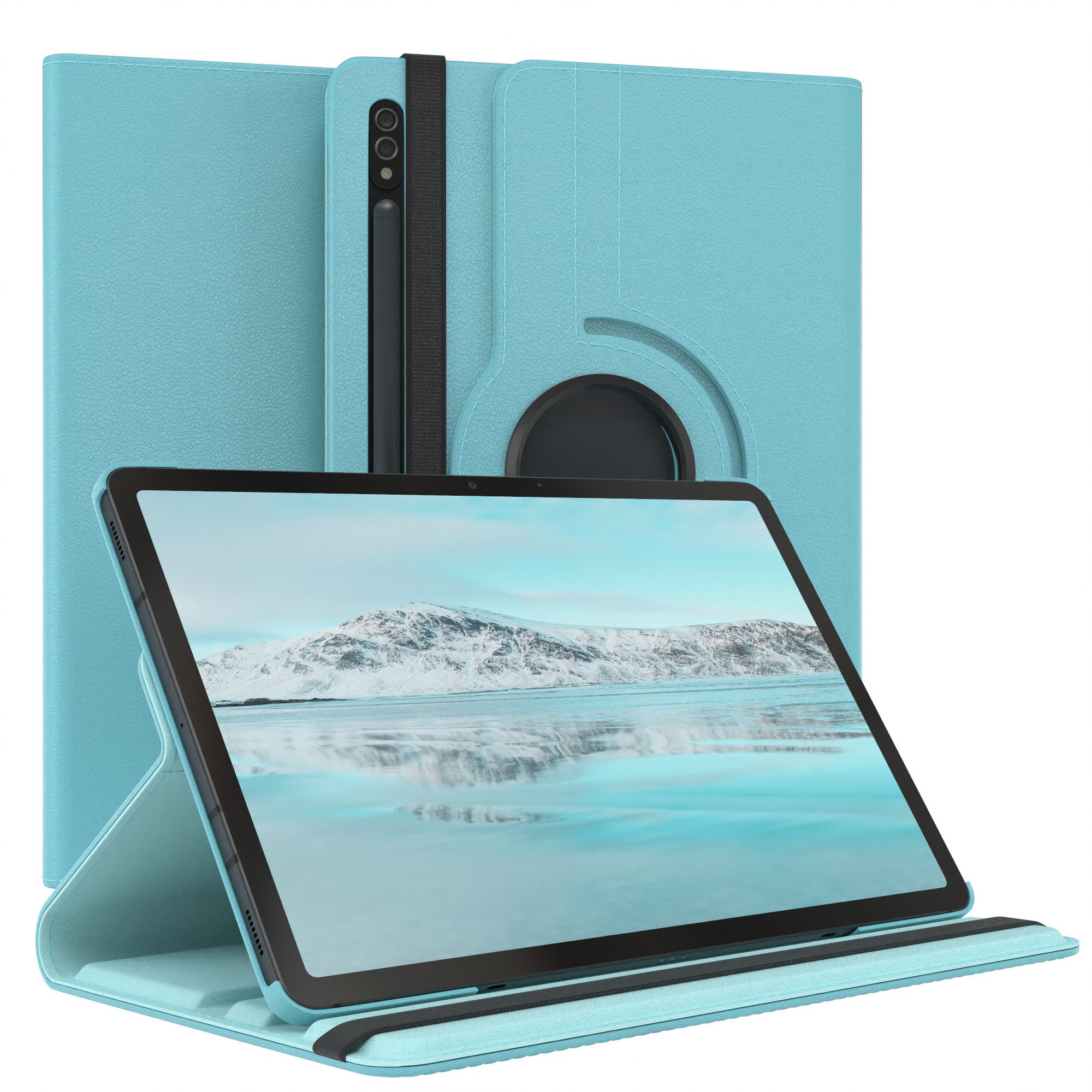 EAZY CASE Tablet-Hülle Rotation Case für Samsung Galaxy Tab S8 / Tab S7 11 Zoll, Schutzasche für Tablets Flipcase Hülle Kratzschutz Displayschutz Blau