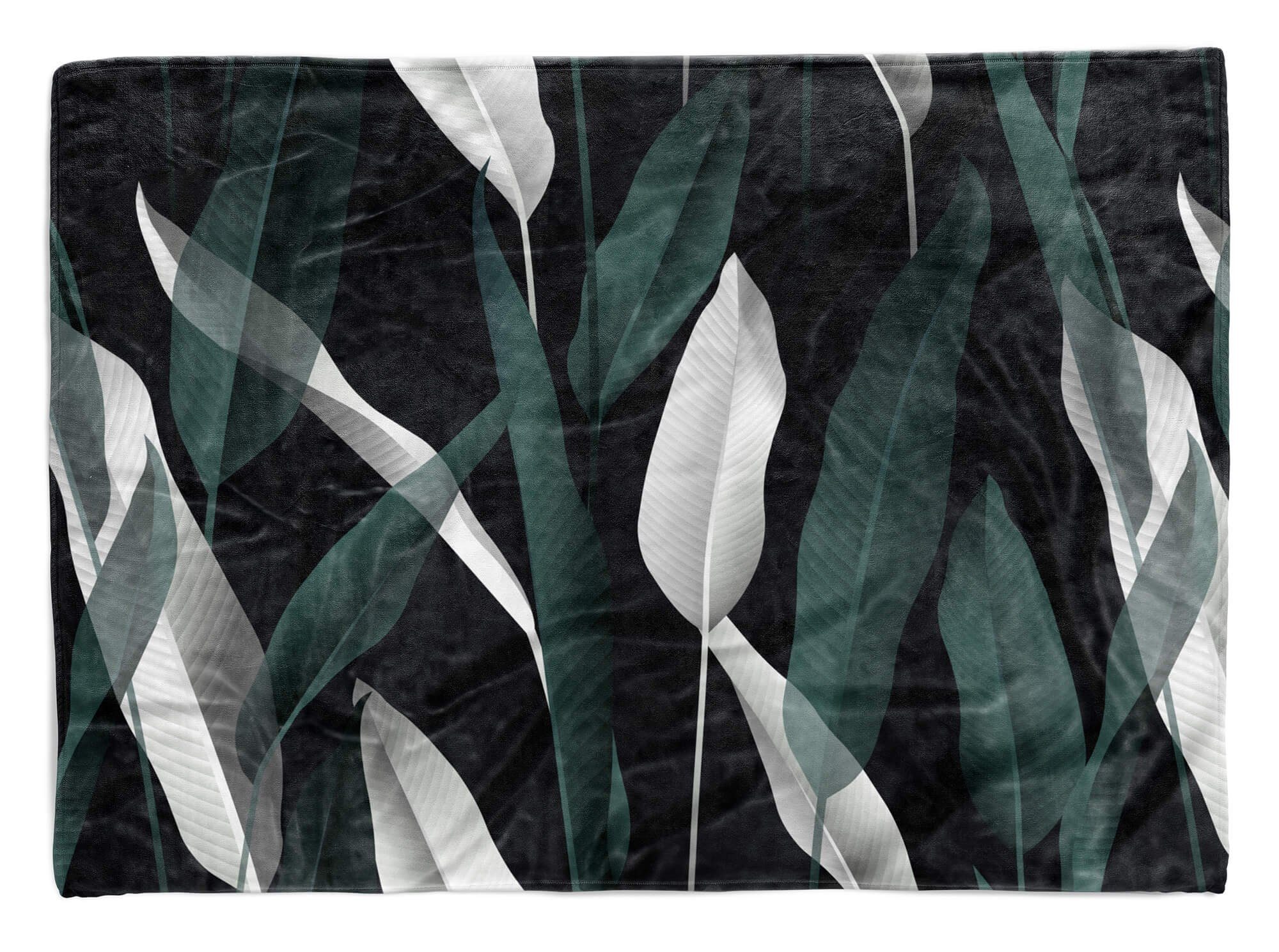 Sinus Art Handtücher Fotomotiv Grafik Handtuch Strandhandtuch Saunatuch mit Kuscheldecke Baumwolle-Polyester-Mix (1-St), Blätter Sch, Handtuch