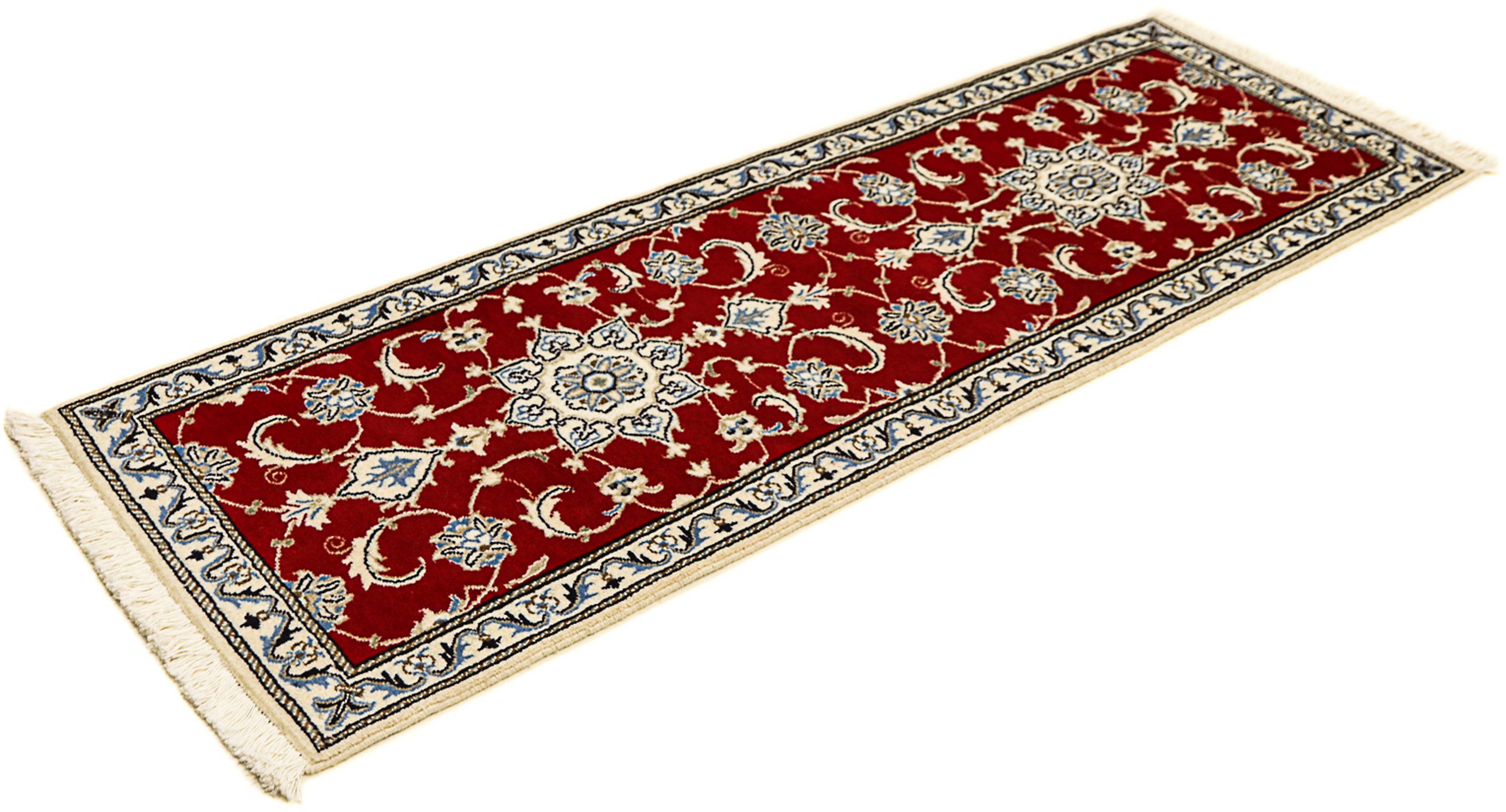 Orientteppich Perser - Nain - 188 x 60 cm - dunkelrot, morgenland, rechteckig, Höhe: 12 mm, Wohnzimmer, Handgeknüpft, Einzelstück mit Zertifikat