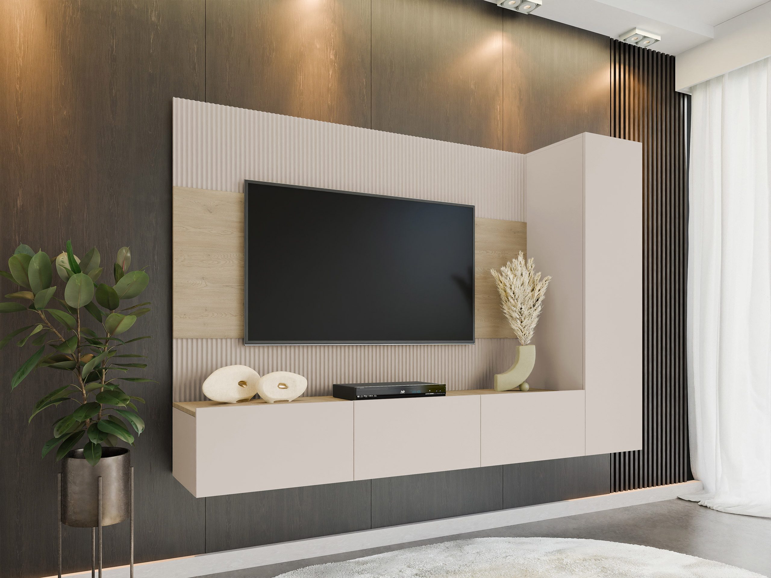 MIRJAN24 Wohnwand Deromi VI, (3er-Set, TV-Lowboard, günstig online kaufen