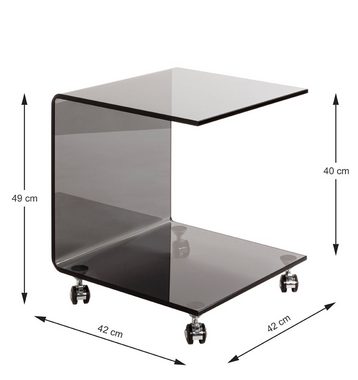 HAKU Beistelltisch HAKU Möbel Beistelltisch auf Rollen - grau - H. 49cm x B. 42cm