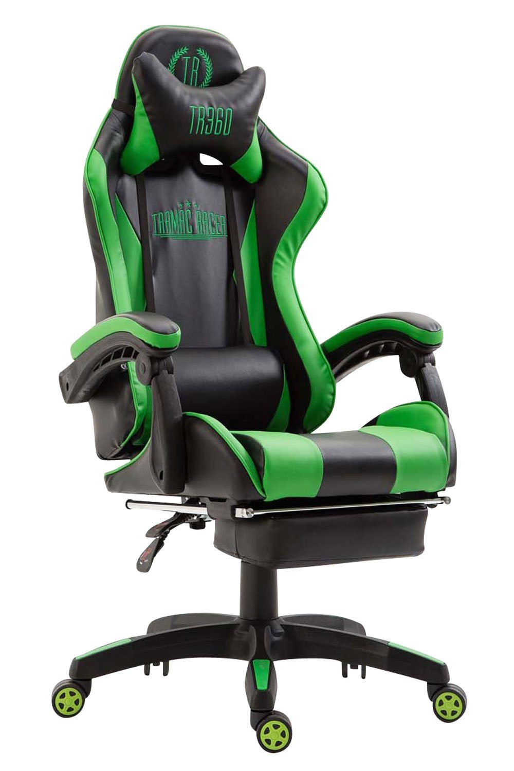 CLP Gaming Chair Ignite Kunstleder, höhenverstellbar und drehbar schwarz/grün