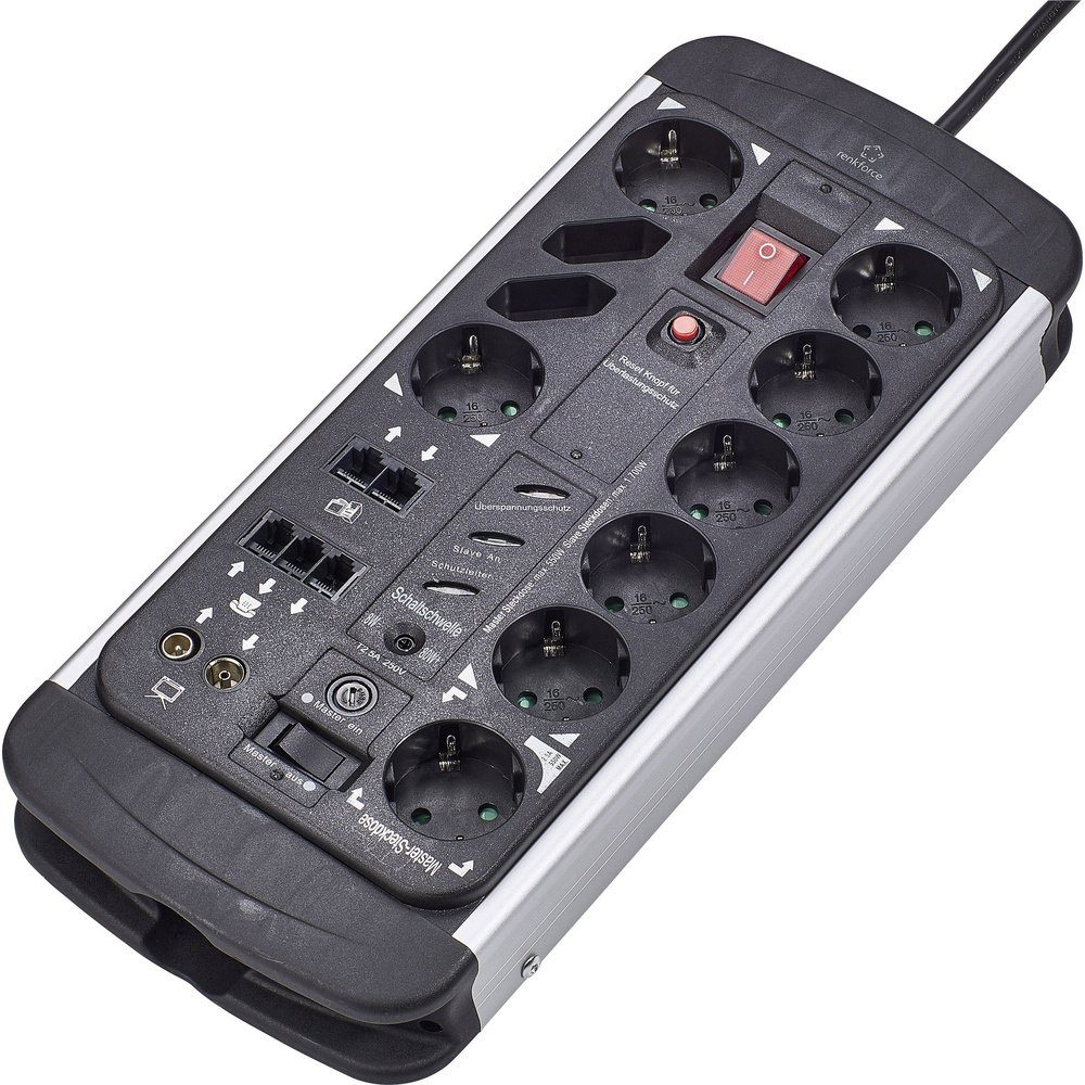 Renkforce Renkforce 1015A-CMB-SXMS Master/Slave-Steckdosenleiste 10fach Schwarz, Steckdosenleiste (Kabellänge 1.50 m)