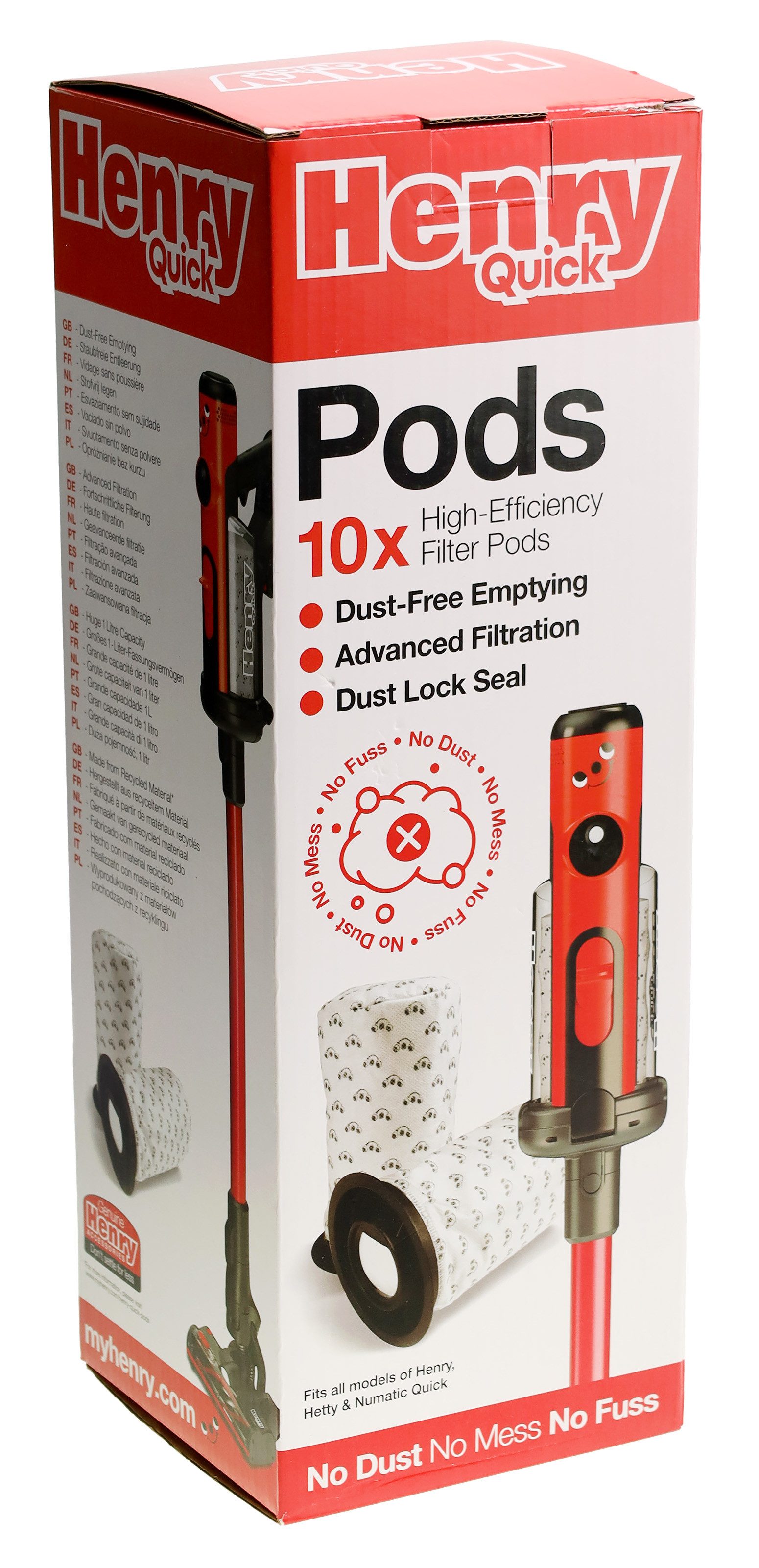 Staubsaugerbeutel Numatic 915744 Pods (10 Stück) für Henry Quick Stick Staubsauger