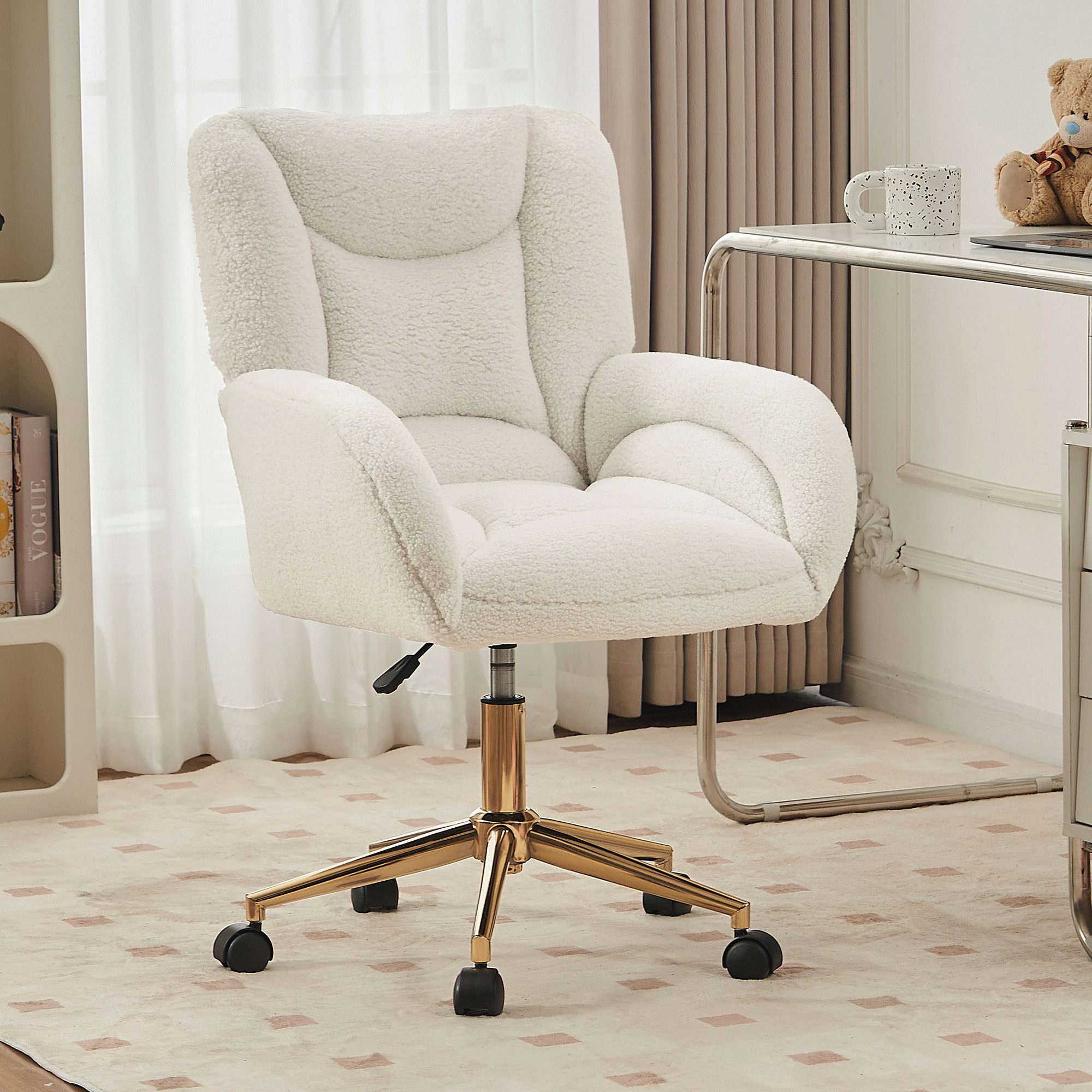 MODFU Stuhl Höhenverstellbarer Drehstuhl,Relaxsessel,mit goldenen Beinen (m günstig online kaufen
