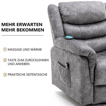 autolock Sessel Relaxsessel TV-Sessel,Relaxsessel,Massagesessel mit Liegefunktion, mit Wärme und Vibration,Massagefunktion,Liegemechanismus