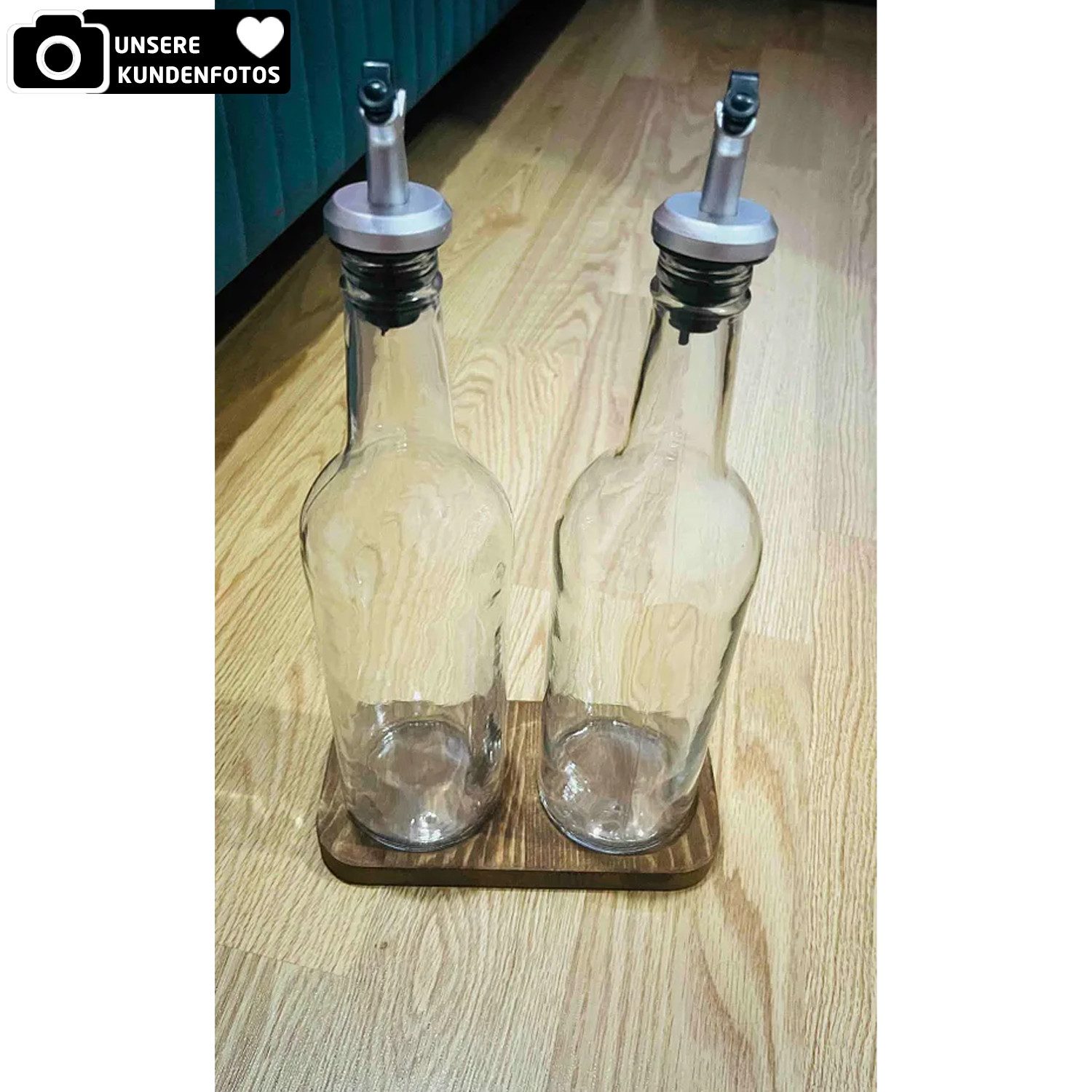 Jungengel Menage-Set 2er-Set 750 ml Öl- und Essigflaschen Ölflaschen Ölkanne, (Set, 2-tlg., 2er Set bestehend aus zwei Glasflaschen mit Ausgießer), Transparente – Bild 5 von 5